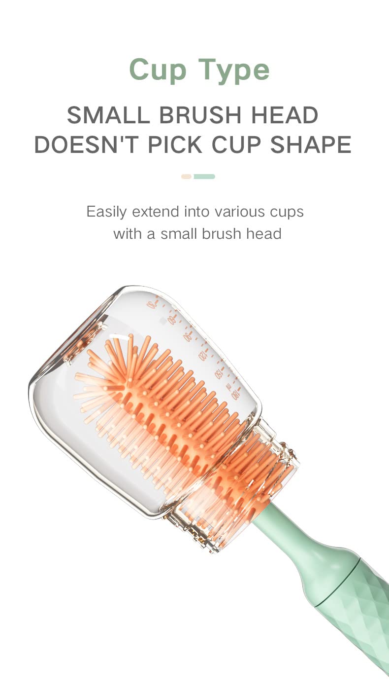Electric Baby Bottle Brush Set - 3Pcs Automatic Nipple Cleaner & Straw Brush for Newborns | Perfect Gift for Pregnant Women & New Moms (Pink) | Ideal for Sterilizing Bottles, Pacifiers & Baby Feeding Accessories