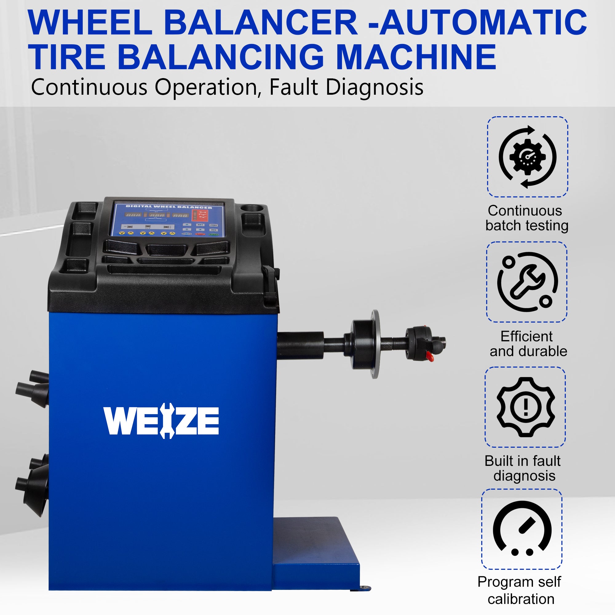 WEIZE 2.0 HP Swing Arm Tire Changer & Wheel Balancer Combo - Professional Automotive Tire Machine for Car, Truck & Motorcycle Repair Shops & Home Garages