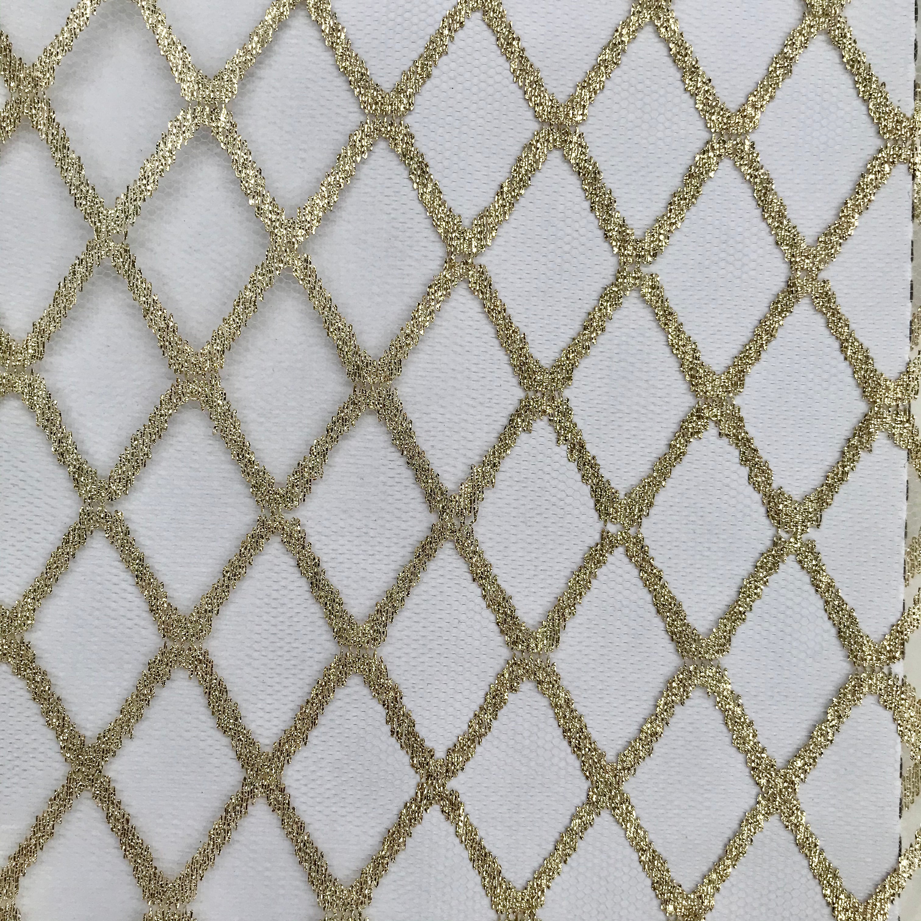 Elegant Gold on White European Tulle Fabric with Diamond Glitter - Perfect for Wedding Dresses, Party Decorations & DIY Craft Projects