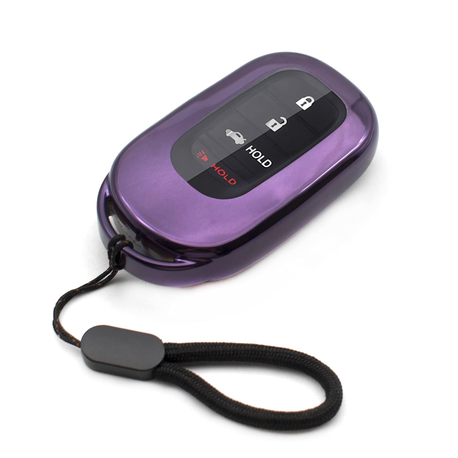 MECHCOS Purple TPU Key Fob Cover Case for Honda Civic CR-V Accord HR-V Pilot (2022-2024 Models) - Keyless Entry Remote Protector Skin & Holder Accessories | Durable Protection Against Drops & Scratches