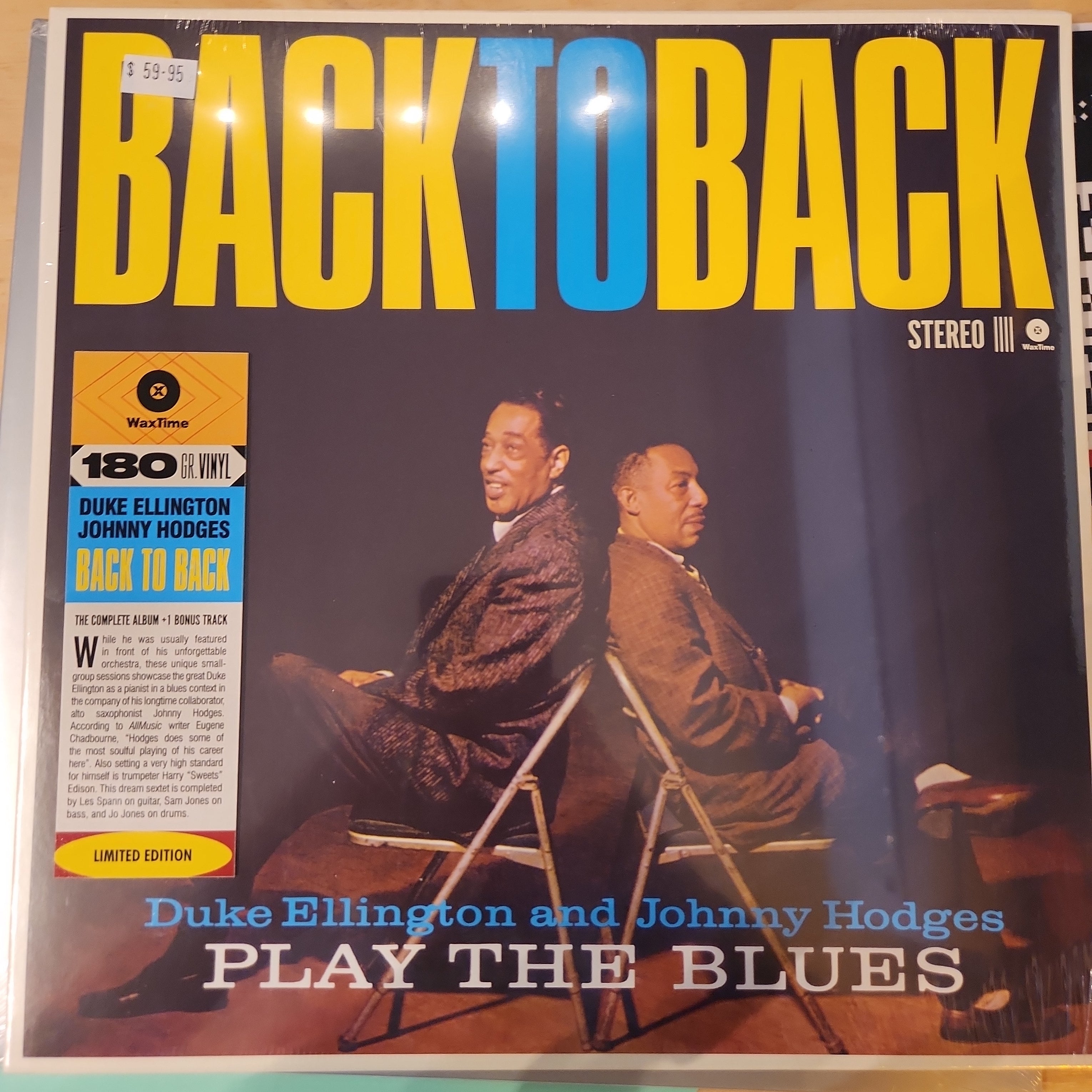 Duke Ellington & Johnny Hodges Back to Back Jazz Vinyl LP Record - Perfect for Jazz Collectors & Vinyl Enthusiasts, Great for Home Listening & Music Gifts