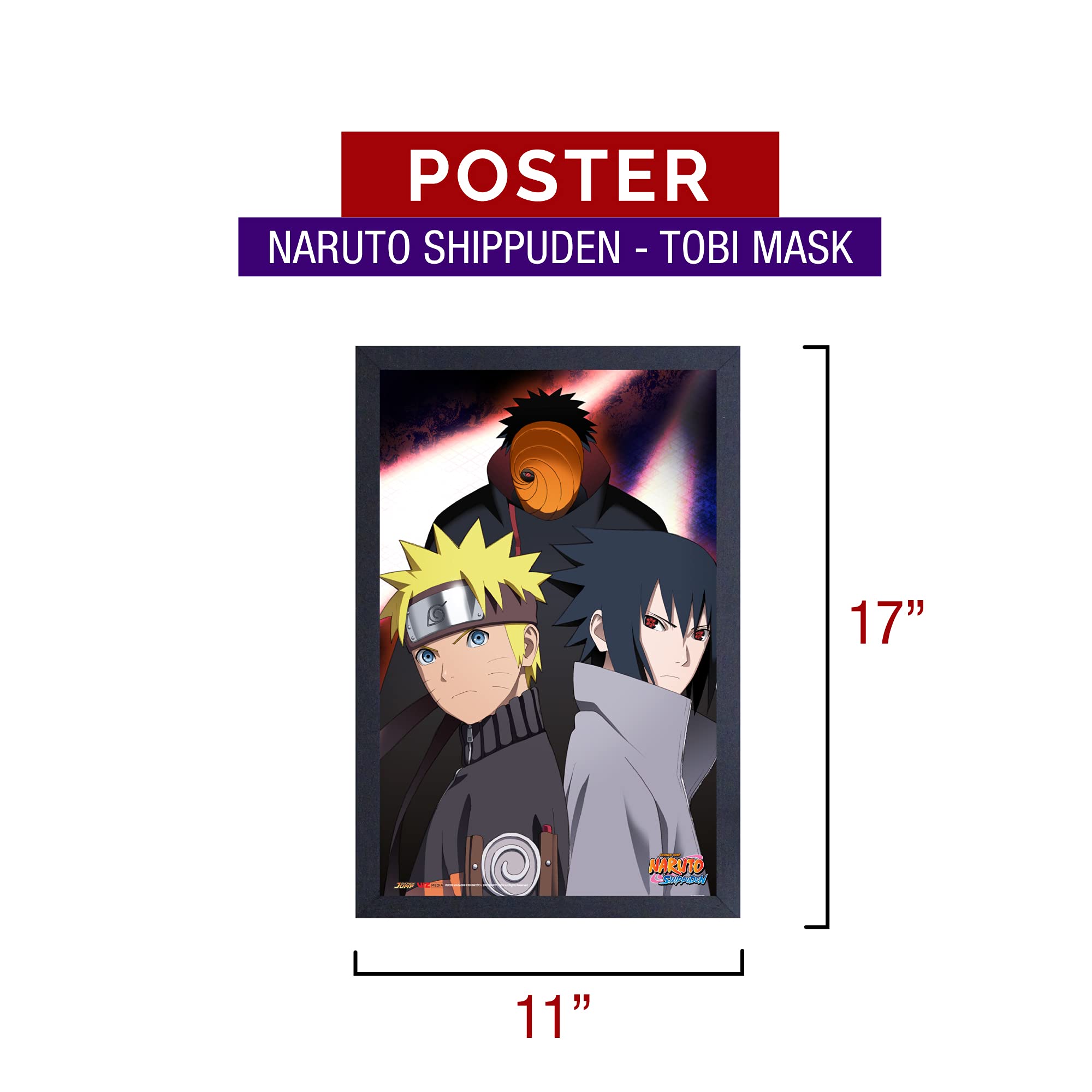 Naruto Shippuden Tobi Mask Poster - 11x17 Inch Anime Wall Art for Bedroom, Living Room, Office & Home Decor - Perfect for Anime Fans & Japanese Pop Culture Enthusiasts