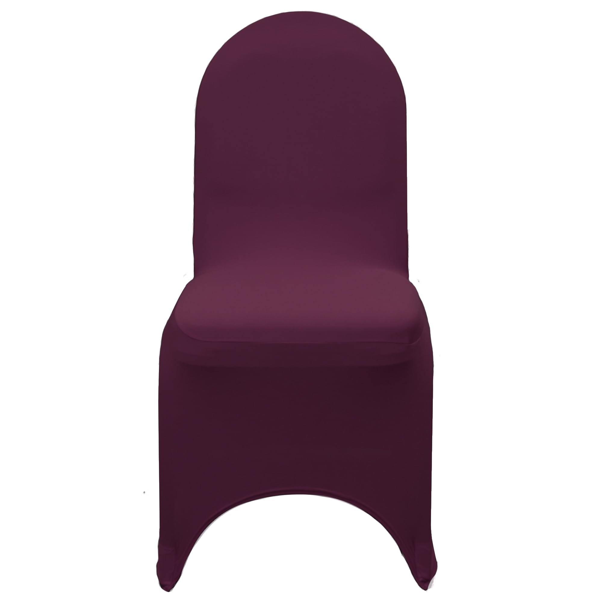 100 Pack Stretch Spandex Banquet Chair Covers - Premium Quality Wedding Chair Slipcovers in Eggplant - Perfect for Weddings, Parties, Banquets & Event Decorations