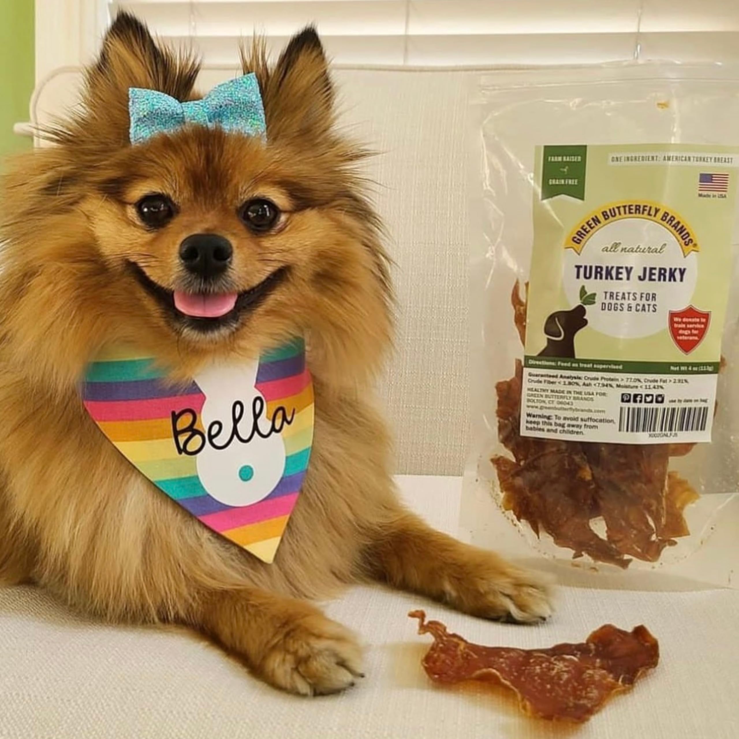 Premium USA-Made All-Natural Turkey Breast Dog Jerky Treats - Grain Free, No Preservatives - Healthy Training Snacks for Dogs & Cats - Perfect for Obedience Training, Travel Rewards, and Daily Bonding Moments