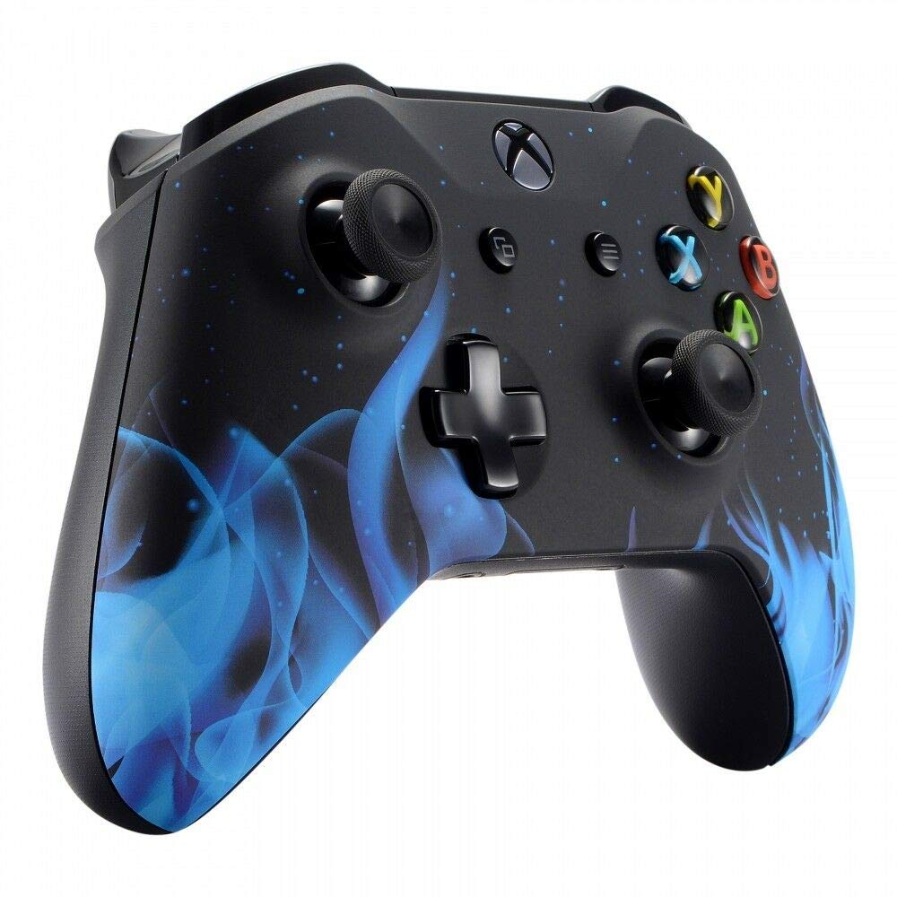 Smart Rapid Fire Custom Modded Controller for Xbox One S - Soft Touch Blue Face, Wireless FPS Gaming Controller with Phone App Control, Perfect for Call of Duty, Fortnite & Competitive Gaming