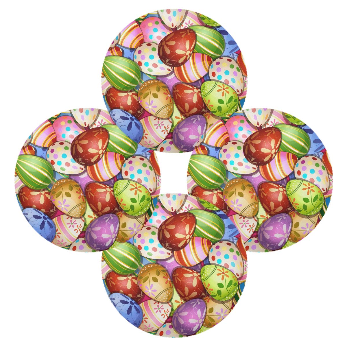 Bolaz Round Heat Insulation Placemats Set of 4 - 15 Inch Easter Kitchen Dining Table Mats for Holiday Decor & Daily Use