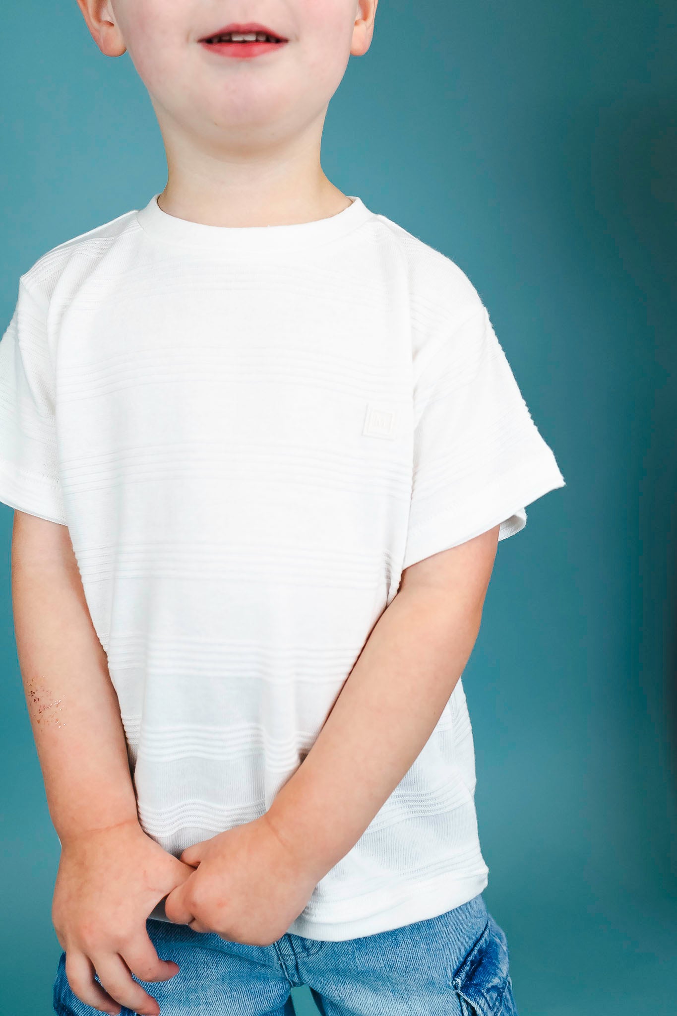 Soft Cream Sweater T-Shirt for Boys - Comfortable Cotton Blend Top for Casual Wear, School & Playdates