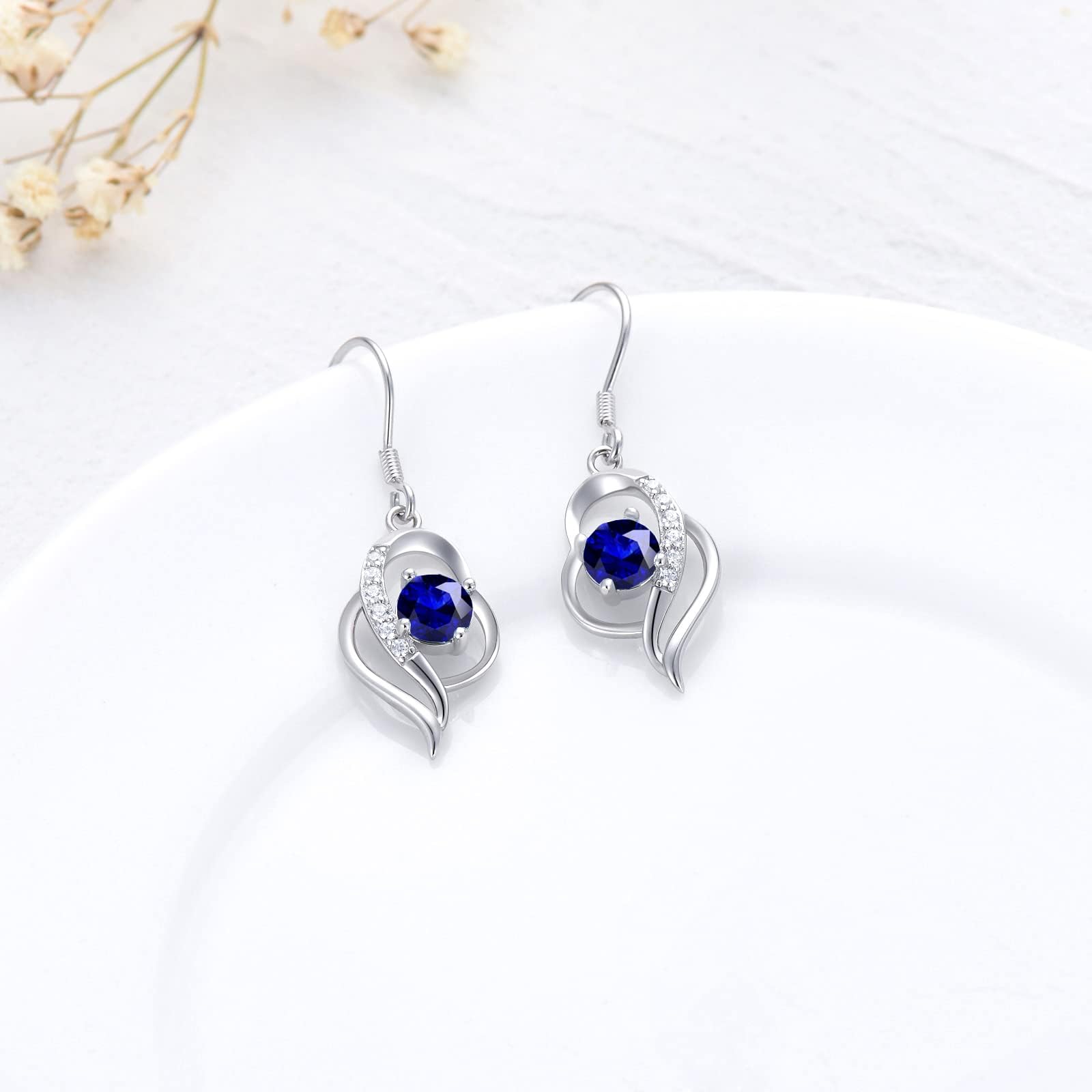 925 Sterling Silver Birthstone Dangle Earrings for Women - Elegant Fine Jewelry for Birthday, Anniversary & Special Occasions | Perfect Gift for Women & Girls | Ideal for Parties, Weddings & Everyday Wear