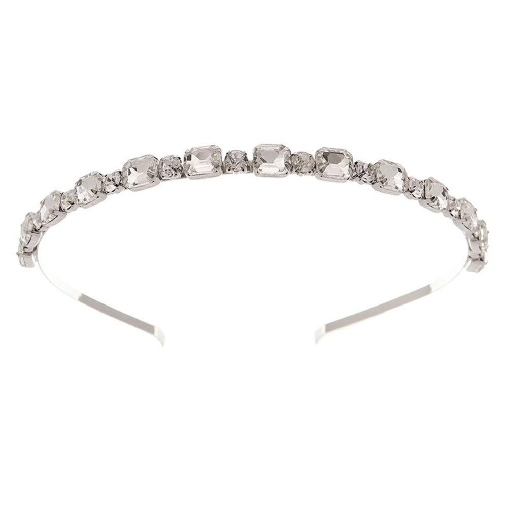 1 Pc Color Diamond Press Headband Bridal Headpiece for Women - Wedding Tiara, Jewel Hair Accessories, Bridal Headdress with Bling Alloy (Earth Tones) - Perfect for Brides, Bridesmaids, Prom, and Special Occasions