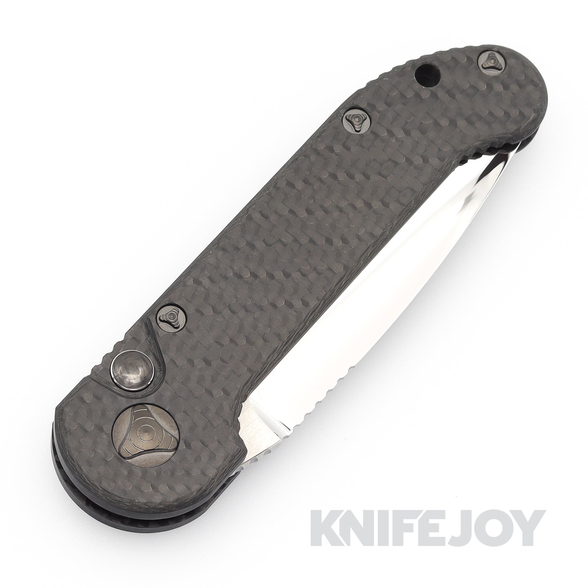 Marfione Custom Knives LUDT Tactical Folding Knife - Mirror Polished Blade, Carbon Fiber Handle, DLC Coated Hardware - Perfect for EDC, Outdoor Survival & Collectors