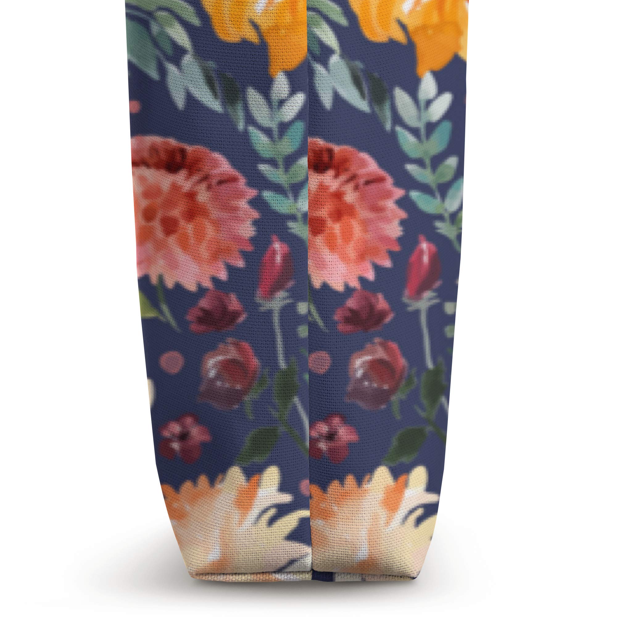 Western Pioneer Country Floral Bouquet Pattern Rose and Navy Tote Bag - Stylish Canvas Shoulder Bag for Women, Perfect for Shopping, Travel, and Everyday Use