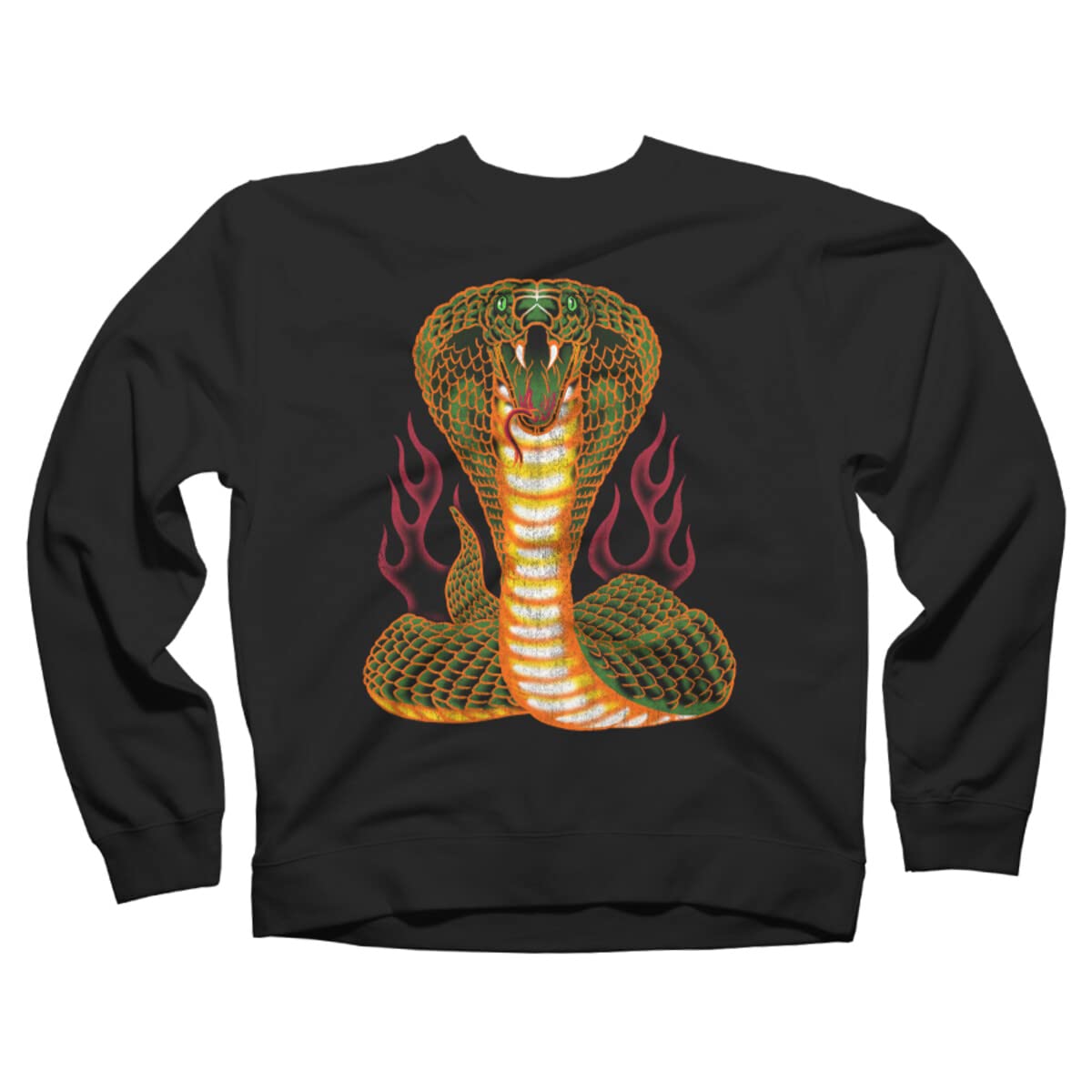 Design By Humans Unisex Cobra King by Cashfish Sweatshirt | Comfortable Cotton Pullover for Men & Women | Perfect for Casual Wear, Street Style & Lounge Outfits