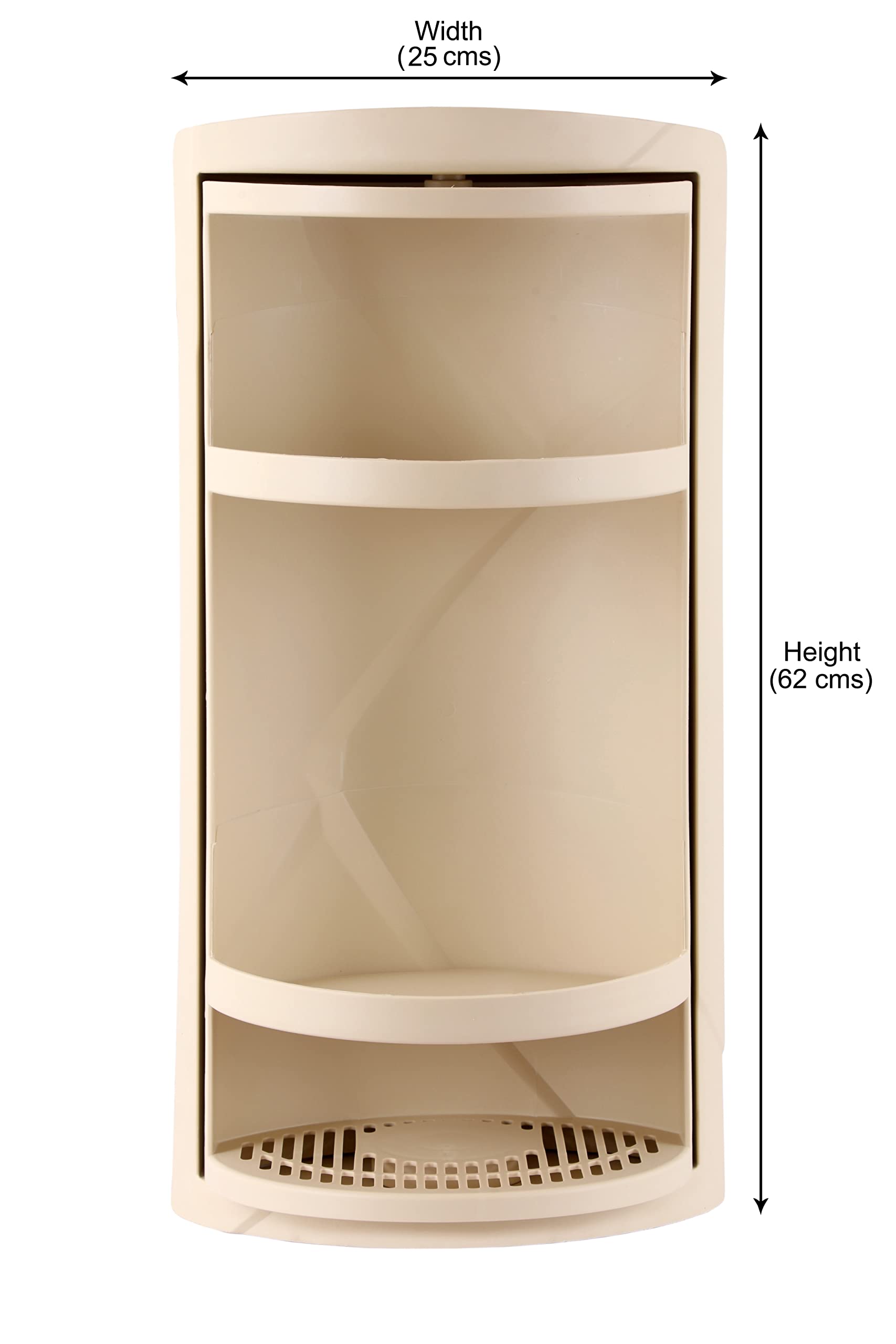 Simandhar Rotating Corner Bathroom Cabinet - Wall Mounted Plastic Storage Organizer with Shelves (24.4