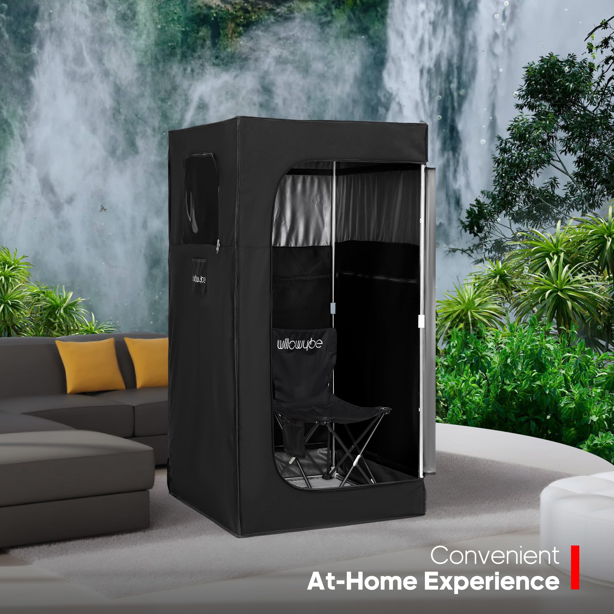 Portable Infrared Sauna for Home - 6 Heating Plates, Sauna Tent, Foot Warmer & LED Light - Full Body Detox & Relaxation - Perfect for Home Spa, Yoga, and Post-Workout Recovery