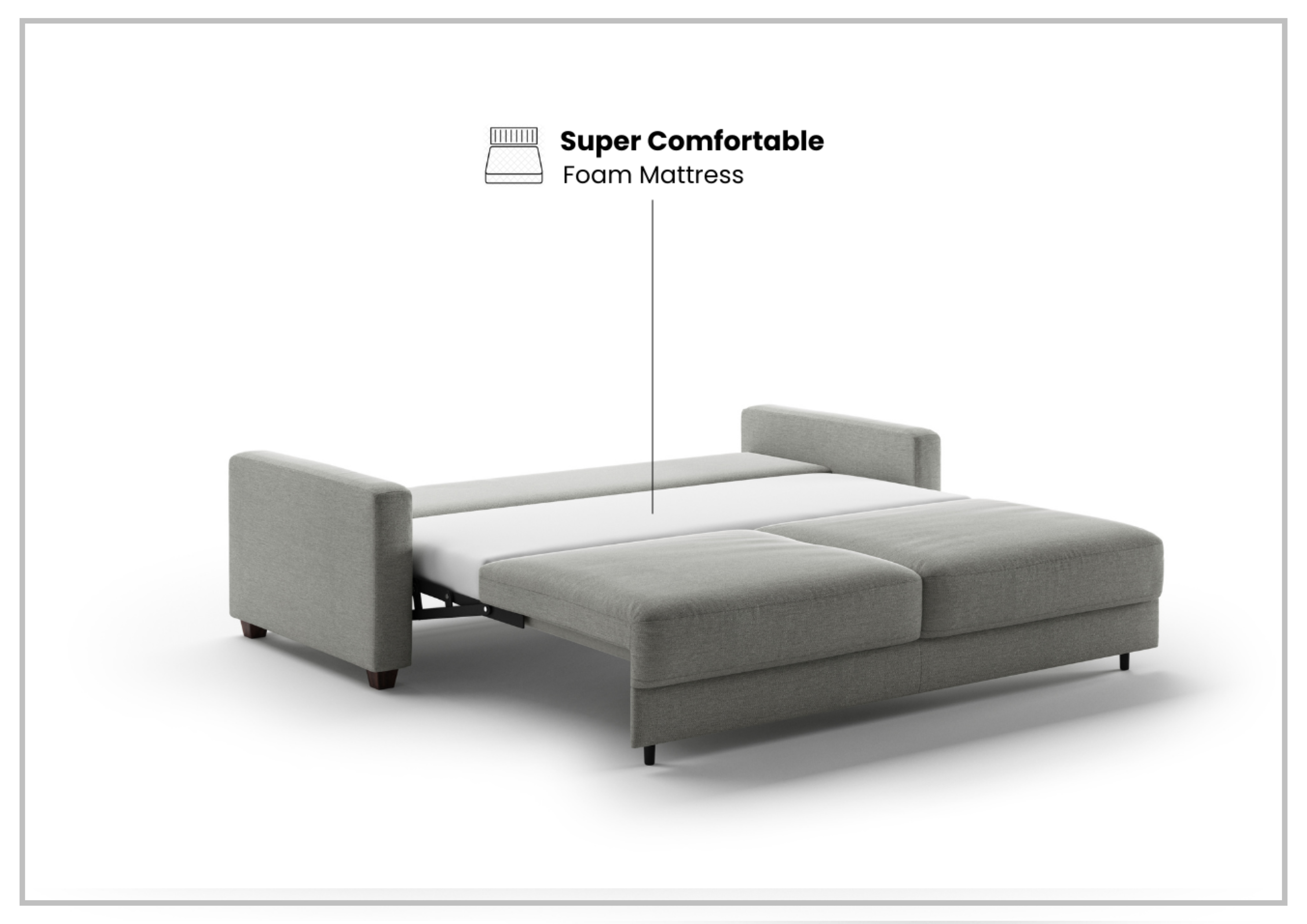 Luonto Hampton Sleeper Sofa Bed - King & Queen Size with Walnut/Chrome Legs - Perfect for Guest Rooms, Small Apartments & Home Offices