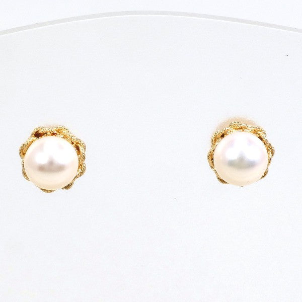 18K Yellow Gold Pearl Earrings for Women - Classic Elegant Jewelry Gift for Wedding, Anniversary & Special Occasions