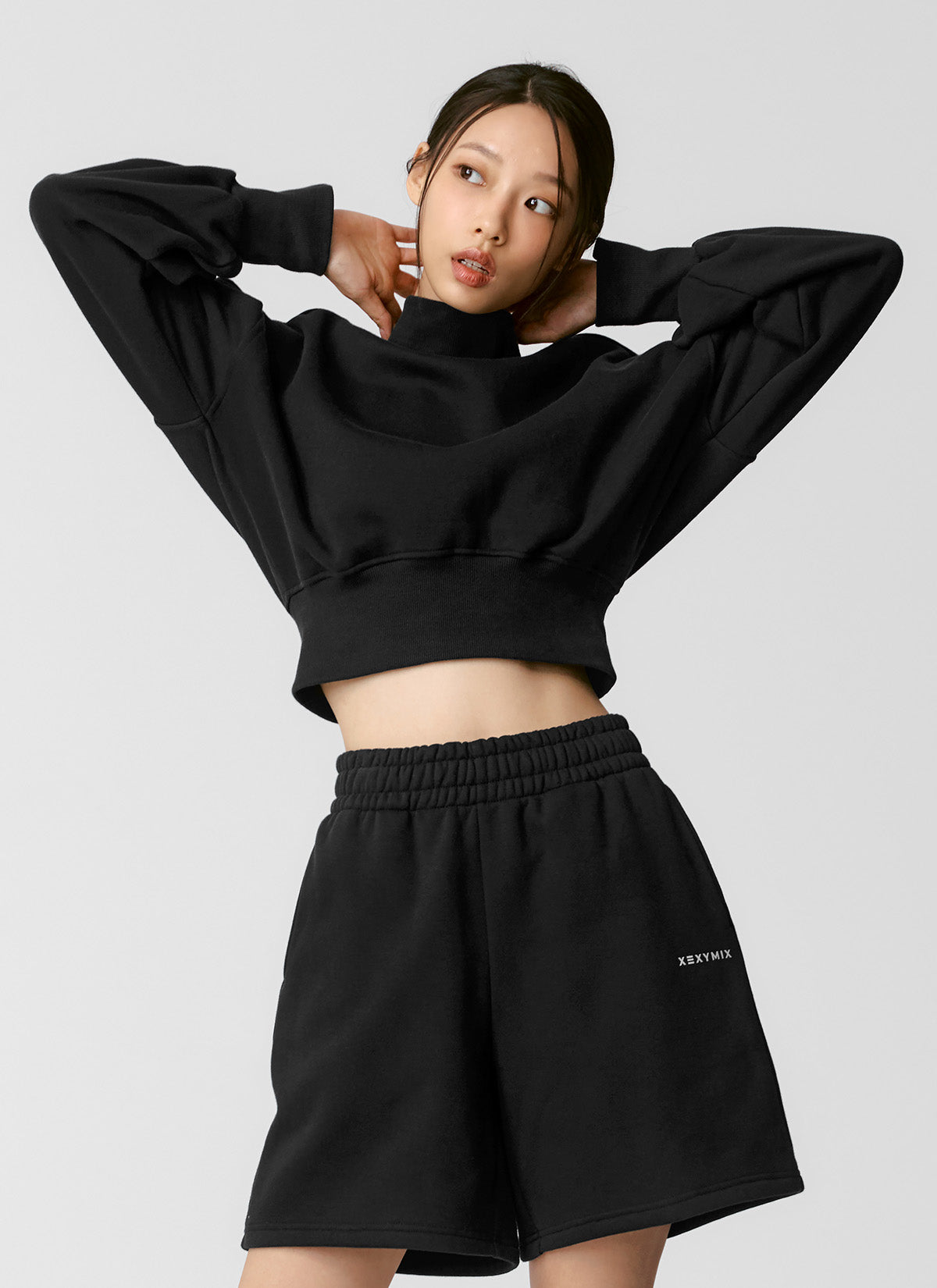 Cozy High Neck Crop Sweatshirt for Women - Soft Fleece Pullover Winter Top | Perfect for Casual Outfits, Lounge Wear & Street Style Fashion