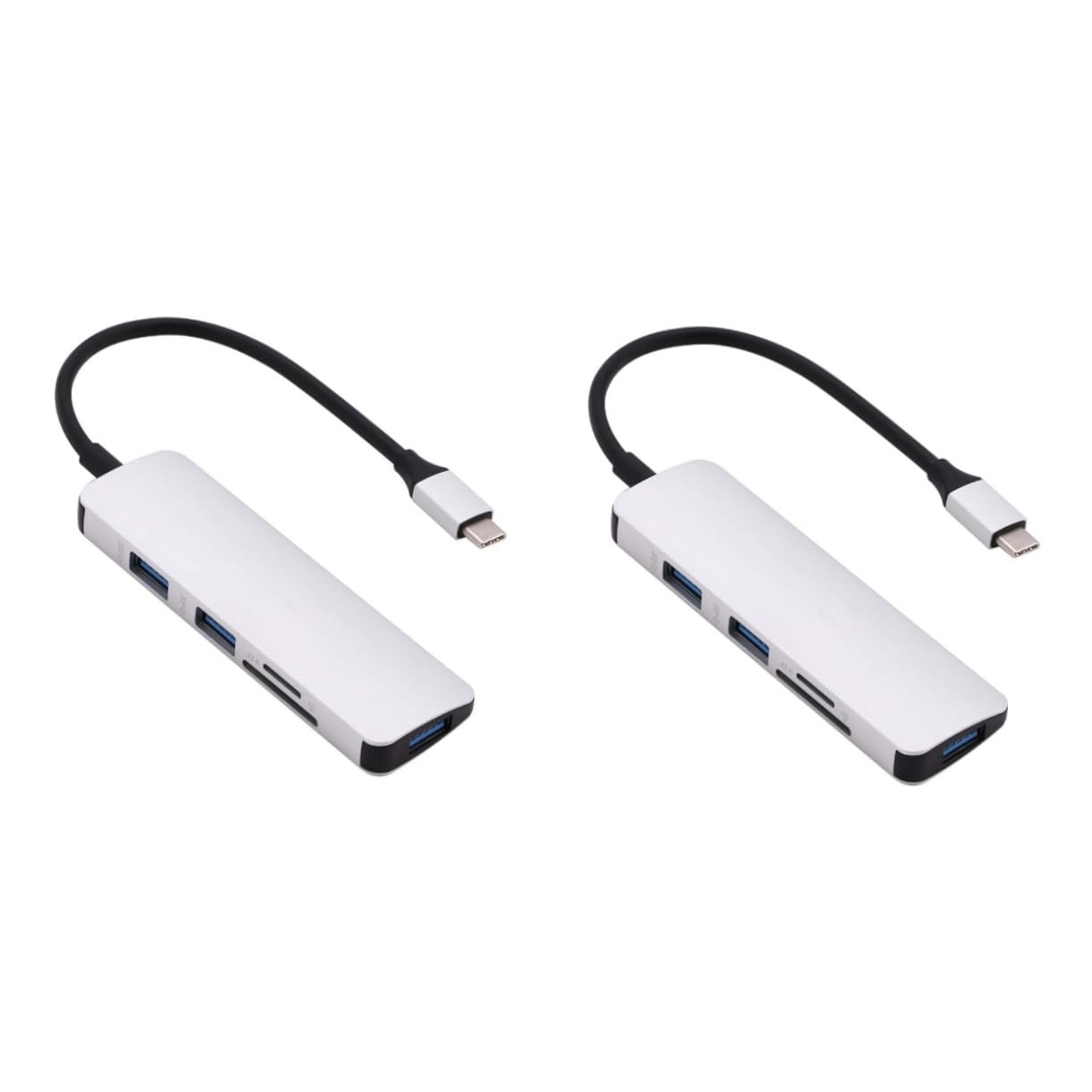 OSALADI 2-Pack USB C Hub Adapter with 5-in-1 Multi-Port (USB-C, USB-A, Ethernet, HDMI, SD/TF Card Reader) for MacBook Pro/Air, Dell, HP Laptops - Portable USB Hub for Work, Travel & Home Office