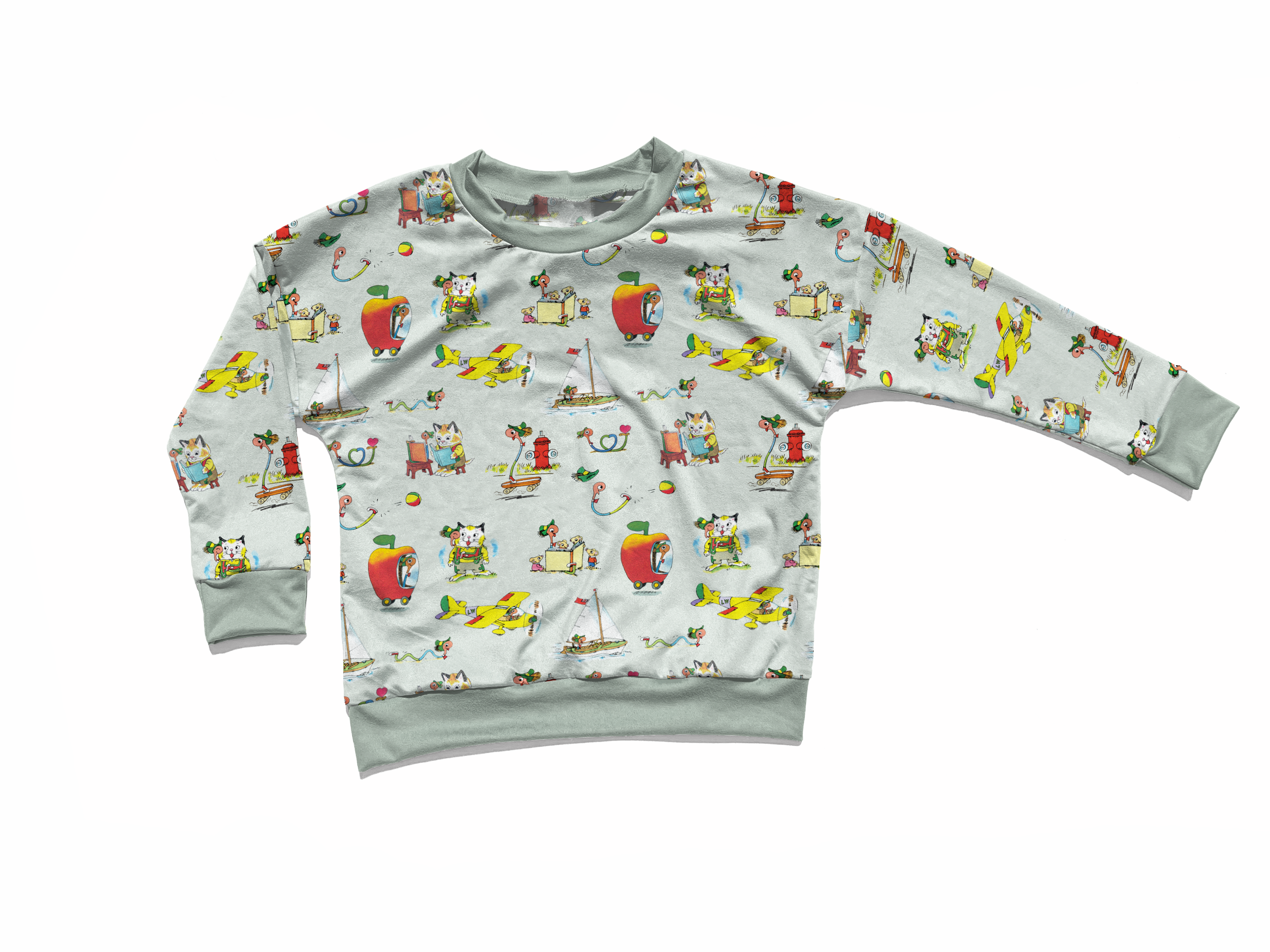 Richard Scarry's Busyworld Lowly Worm Crewneck Sweatshirt - Kids' Cartoon Character Pullover for Boys & Girls | Cozy Casual Wear for School, Playdates & Family Outings