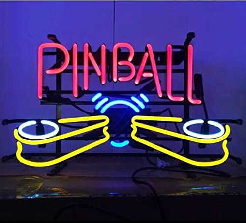 Queen Sense 20x16 Inch Pinball Machine Neon Sign Light - Retro Arcade Decor for Man Cave, Game Room, Bar & Pub - Perfect Beer Themed Gift & Unique Neon Lamp (Model A120PBMV2) - Ideal for Home Decor, Gaming Spaces & Nightlife Establishments