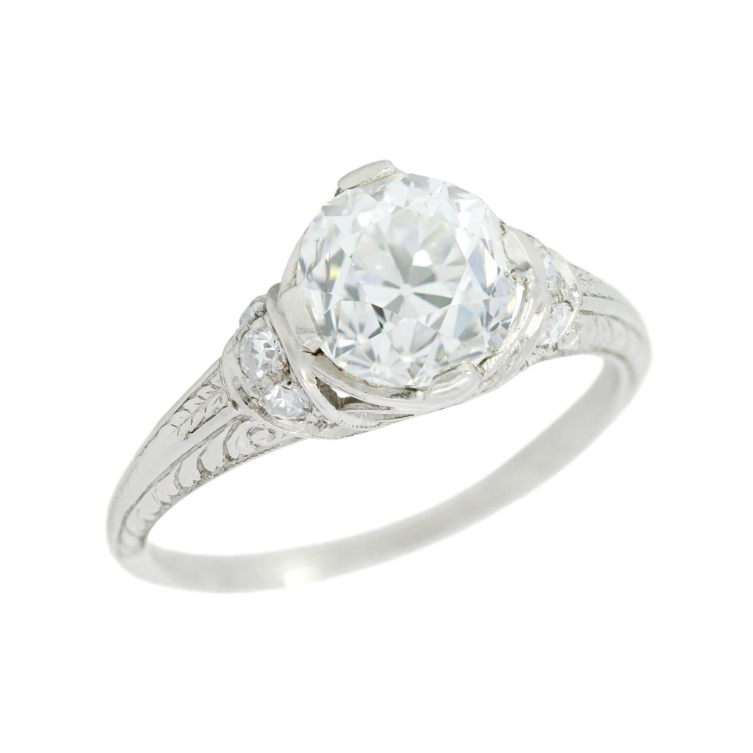 Art Deco Platinum GIA Certified 1.52ct Diamond Engagement Ring for Women - Vintage Inspired Wedding Band, Perfect for Proposals & Anniversary Gifts