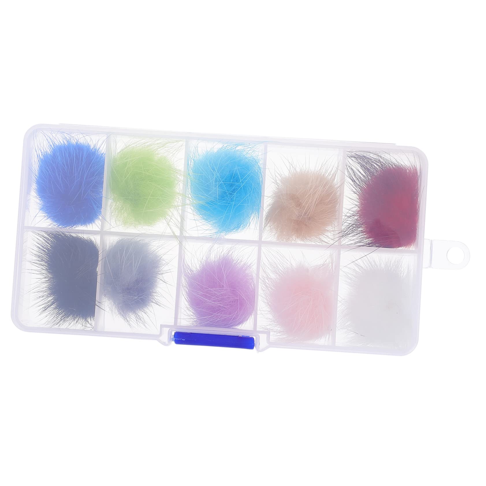 FRCOLOR 10pcs Fluffy Pom Balls Nail Art Charms - 3D Nail Decorations for Acrylic Nails, Gel Nails & DIY Nail Art - Cute Nail Jewelry Accessories for Women & Girls - Perfect for Parties, Weddings & Salon Nail Designs