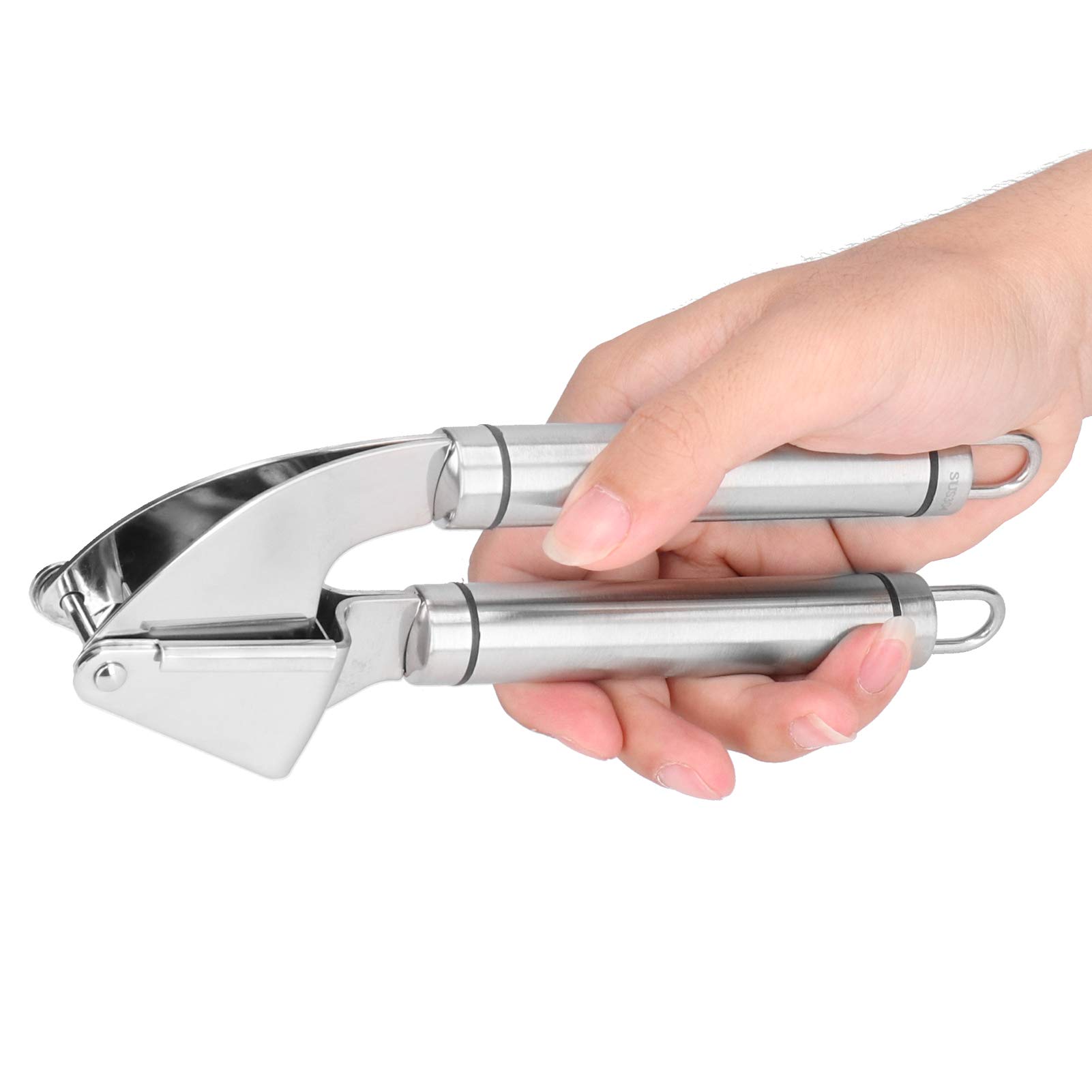 Premium Heavy-Duty Stainless Steel Garlic Press - Rustproof Professional Garlic Crusher & Mincer for Kitchen, Restaurant & Home Use - Perfect for Cooking, Meal Prep & Italian Cuisine