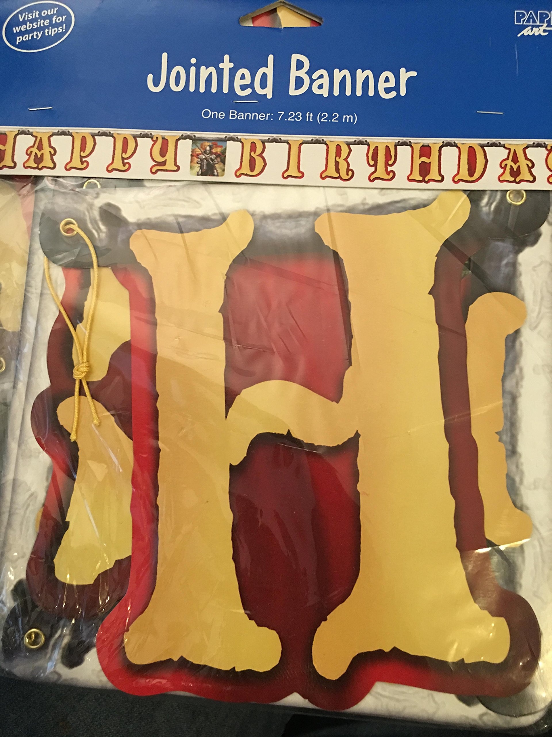 Valiant Knight Jointed Banner - Medieval Round Table Birthday Party Decorations for Kids, Adults, and Themed Events - Perfect for Birthday Parties, Halloween, and Renaissance Fairs