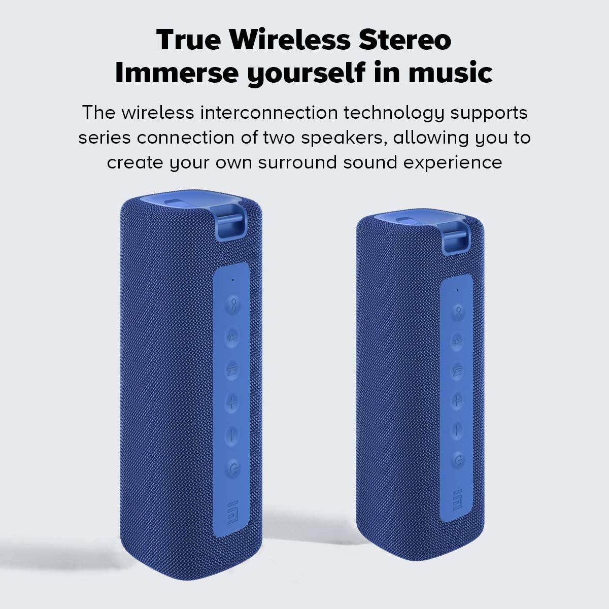 Xiaomi Mi Portable Bluetooth Speaker - Wireless Outdoor Speaker with HD Sound, 20H Playtime, IPX7 Waterproof for Travel, Beach, Camping & Home Use