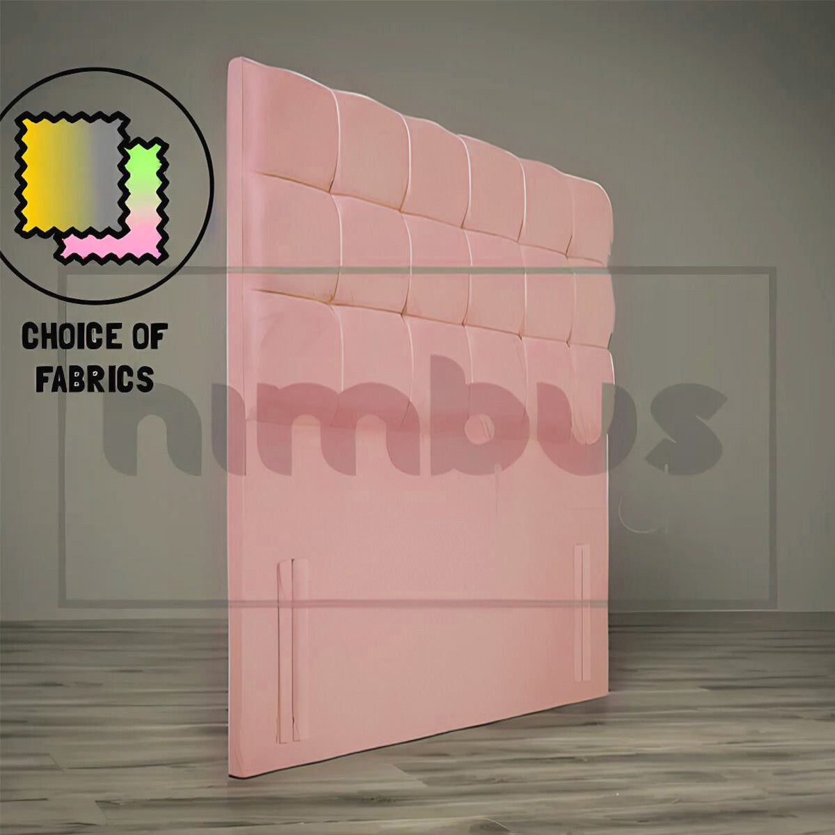Modern Floor Standing Cube Headboard - Upholstered Bed Frame with Storage & LED Lights - Perfect for Small Bedrooms, Apartments & Dorm Rooms