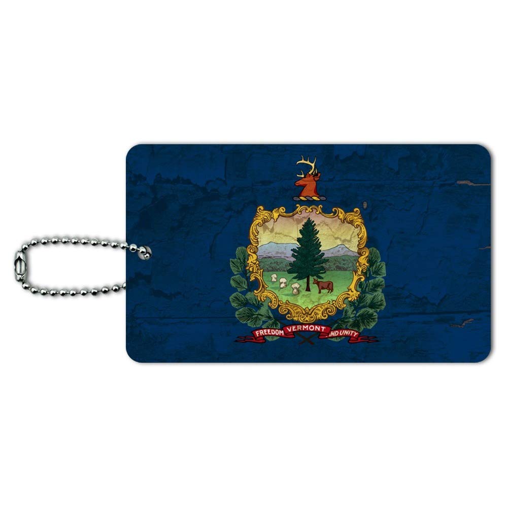 Vintage Distressed Vermont State Flag Luggage Tag - USA Themed Carry-On ID Tag for Suitcases, Backpacks & Travel Bags | Perfect for Travelers, Camping & Road Trips