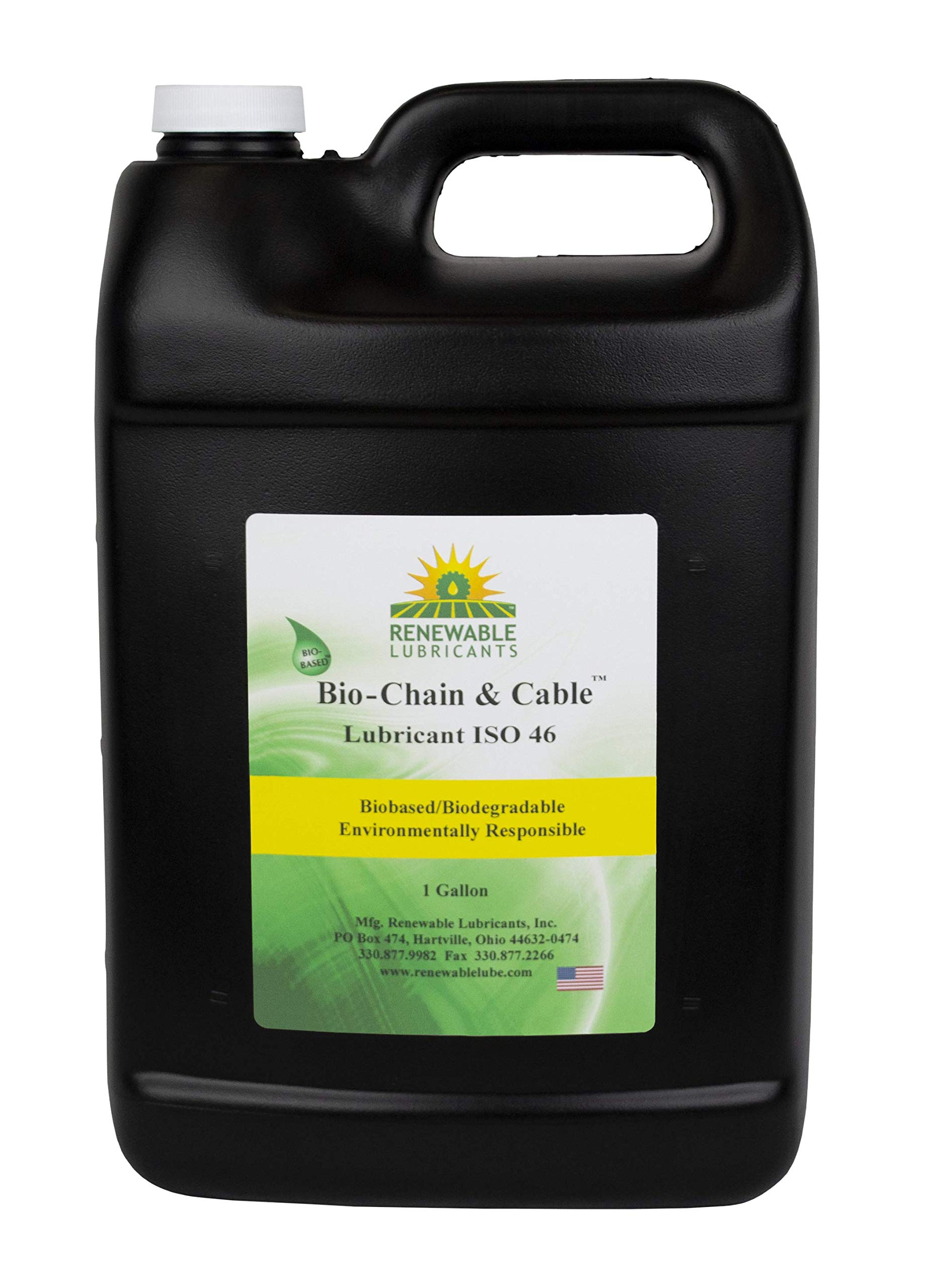 83053 Bio-Chain & Cable ISO 46 Biodegradable Lubricant Oil - 1 Gallon Jug for Industrial Machinery, Hydraulic Systems & Marine Equipment