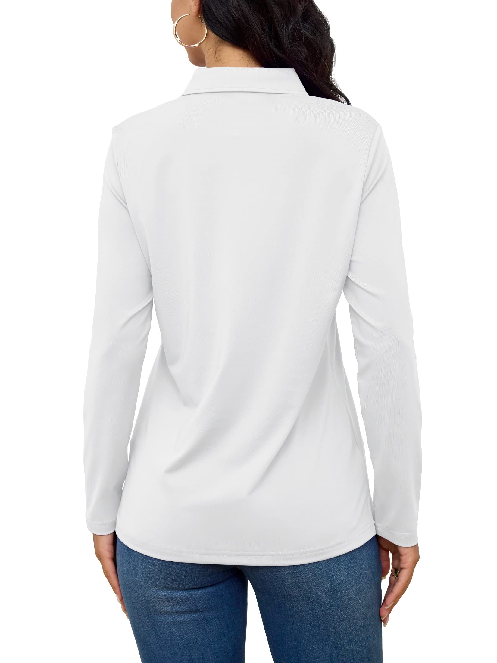 TACVASEN Women's Casual Long Sleeve Polo Shirts - Breathable Golf Tops for Outdoor Sports & Everyday Wear