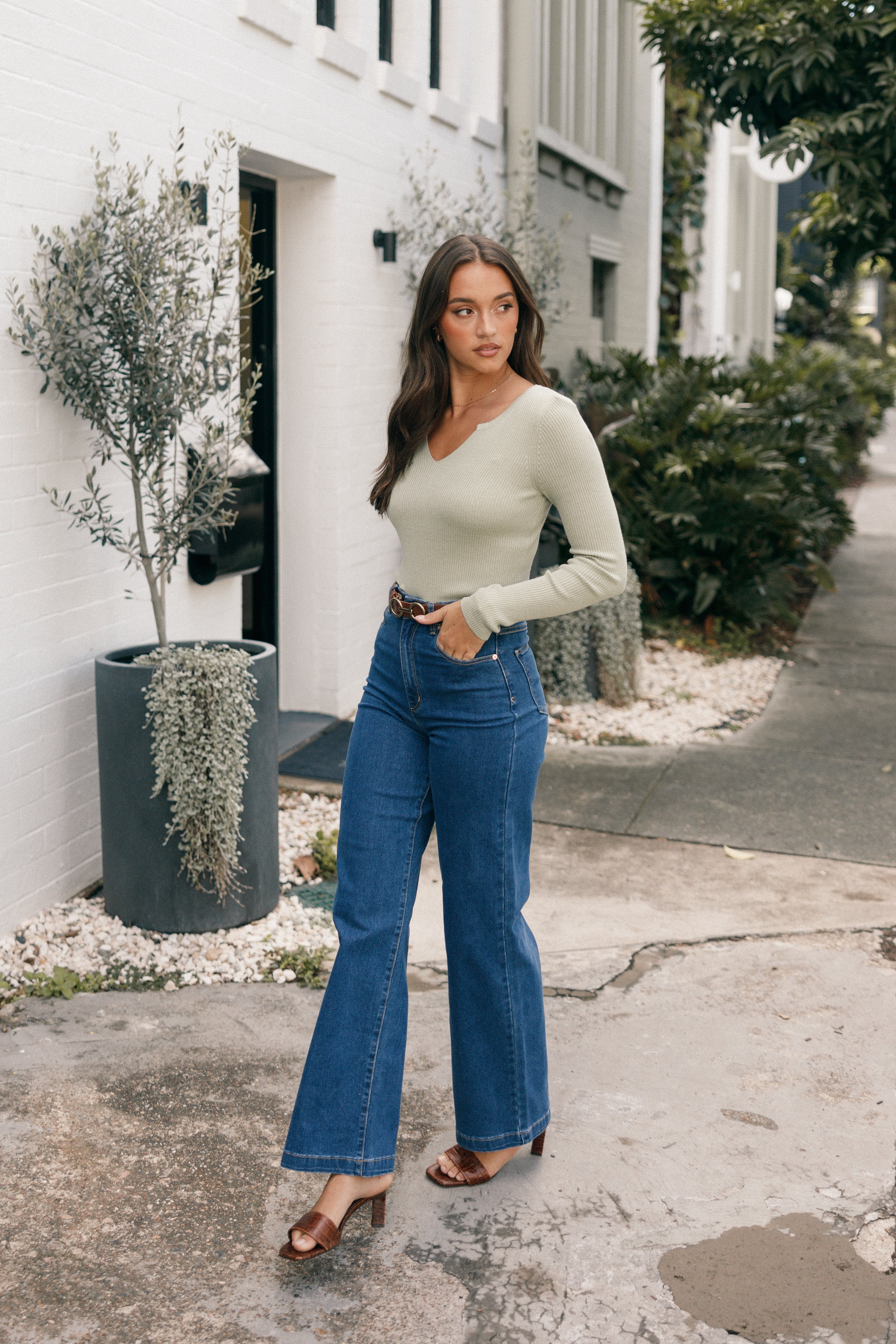 Abrand 94 High Wide Jeans for Women - Ruth Mid Blue Denim Pants | Comfortable & Stylish for Casual Wear, Work, and Everyday Outfits