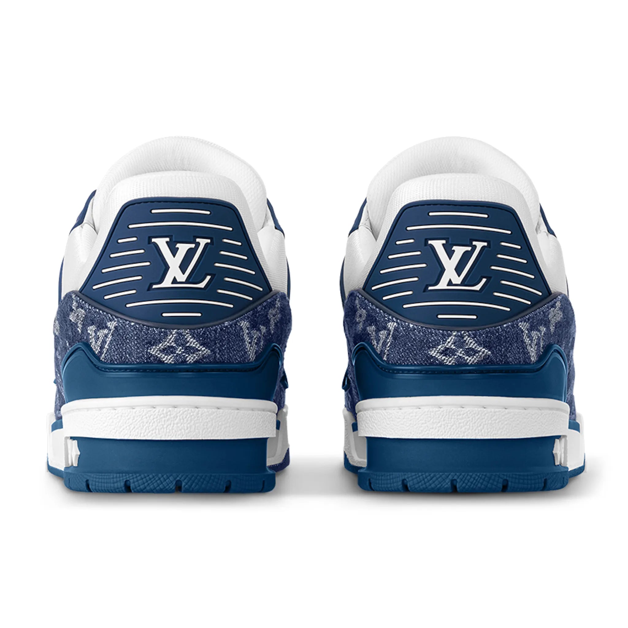 Louis Vuitton LV Monogram Blue Denim Sneakers for Men - Luxury Designer Casual Shoes for Everyday Wear & Street Style Fashion