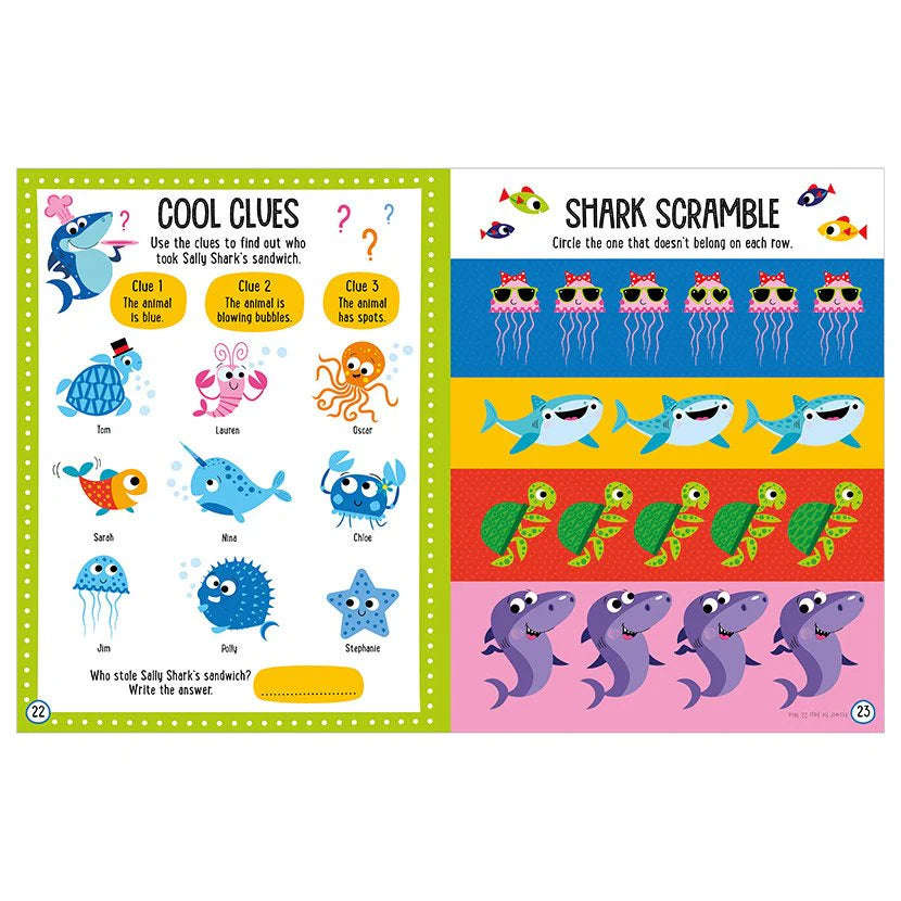 Shark Reef Balloon Stickers Activity Book for Kids - Fun Underwater Ocean Theme Stickers for Party Favors, Scrapbooking & DIY Crafts