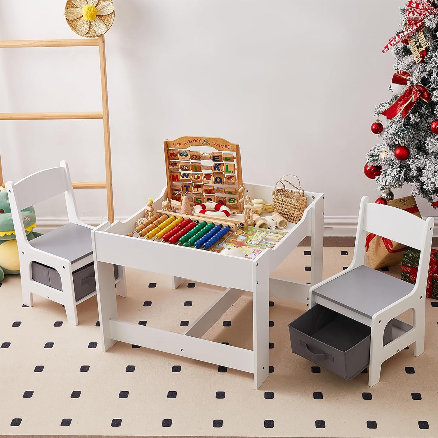 Kids Table and Chair Set with Storage - Toddler Activity Table for 2-5 Year Olds - Perfect for Playroom, Preschool Learning & Arts & Crafts Time