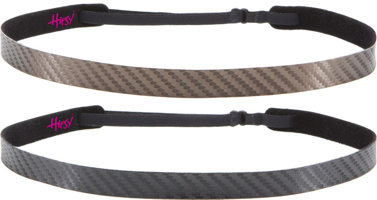 Hipsy Adjustable No-Slip Skinny Tech Sport Headband for Women - Regular Size Multi Pack (Black & Brown, 2 Pack) | Perfect for Running, Yoga, Workouts & Active Lifestyles