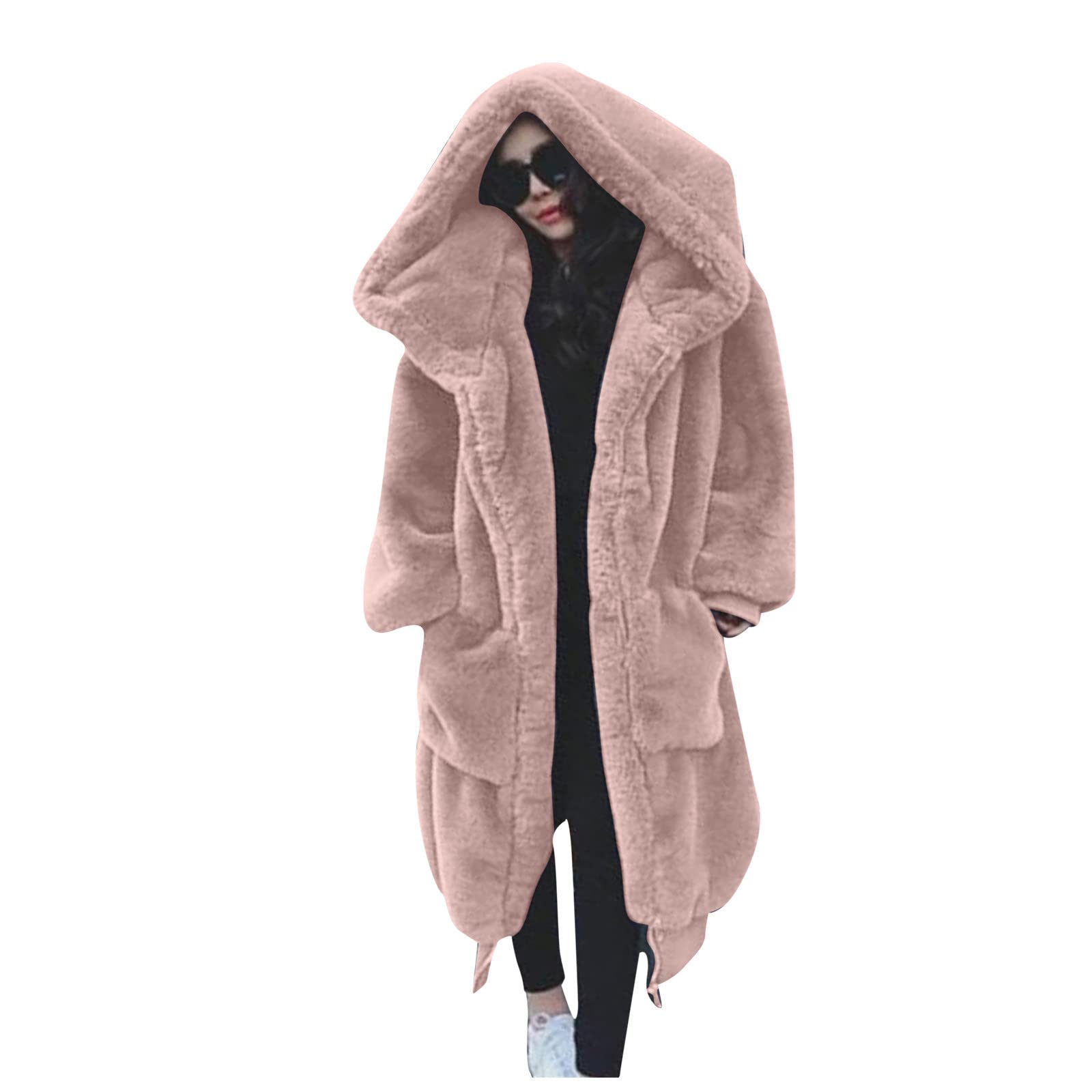 Women's Winter Coat - Plus Size Long Jacket with Hood, Warm Fitted Pullover for Ladies | Stylish Cold Weather Outerwear for Work, Travel & Daily Wear
