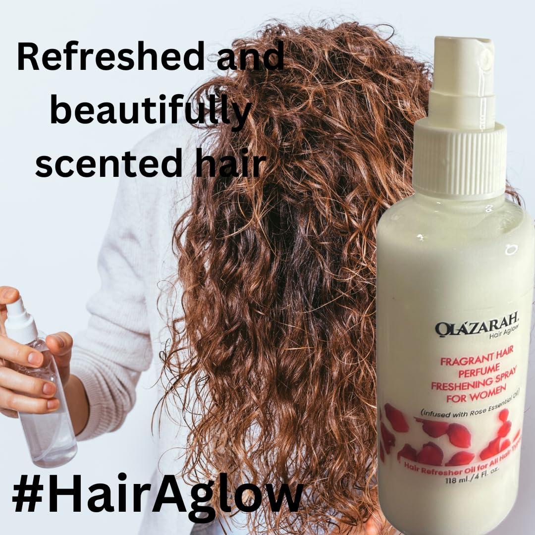 Radiant Rose Hair Perfume with Essential Oil - 24H Freshness & Odor Control - 4 Fl Oz | Perfect for Daily Use, Special Occasions & Hair Care Routine