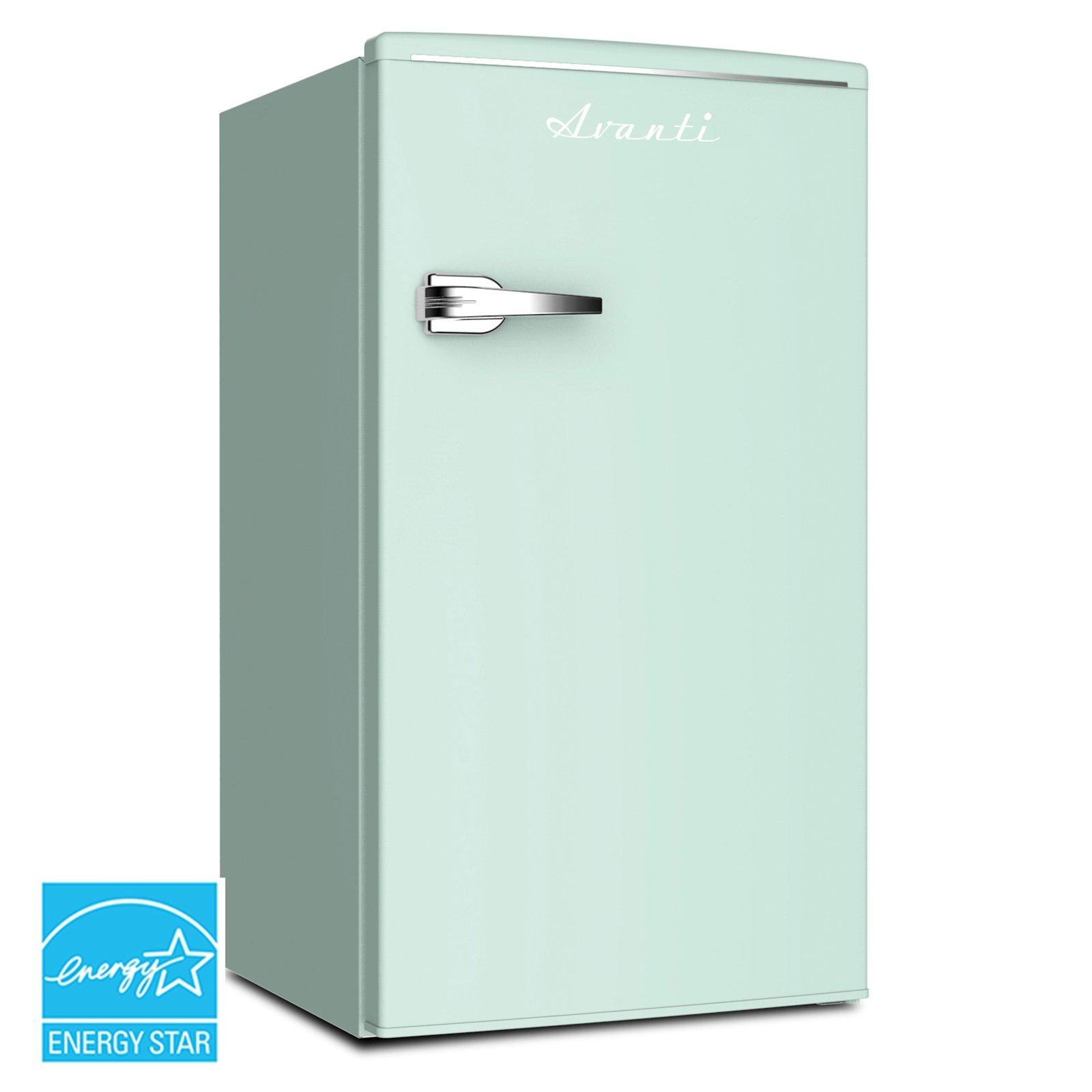 Avanti RMRS31X7GIS 3.1 Cu. Ft. Retro Compact Refrigerator - Vintage Style Mini Fridge for Bedroom, Dorm, Office & Small Spaces - Energy Efficient Cooling Solution