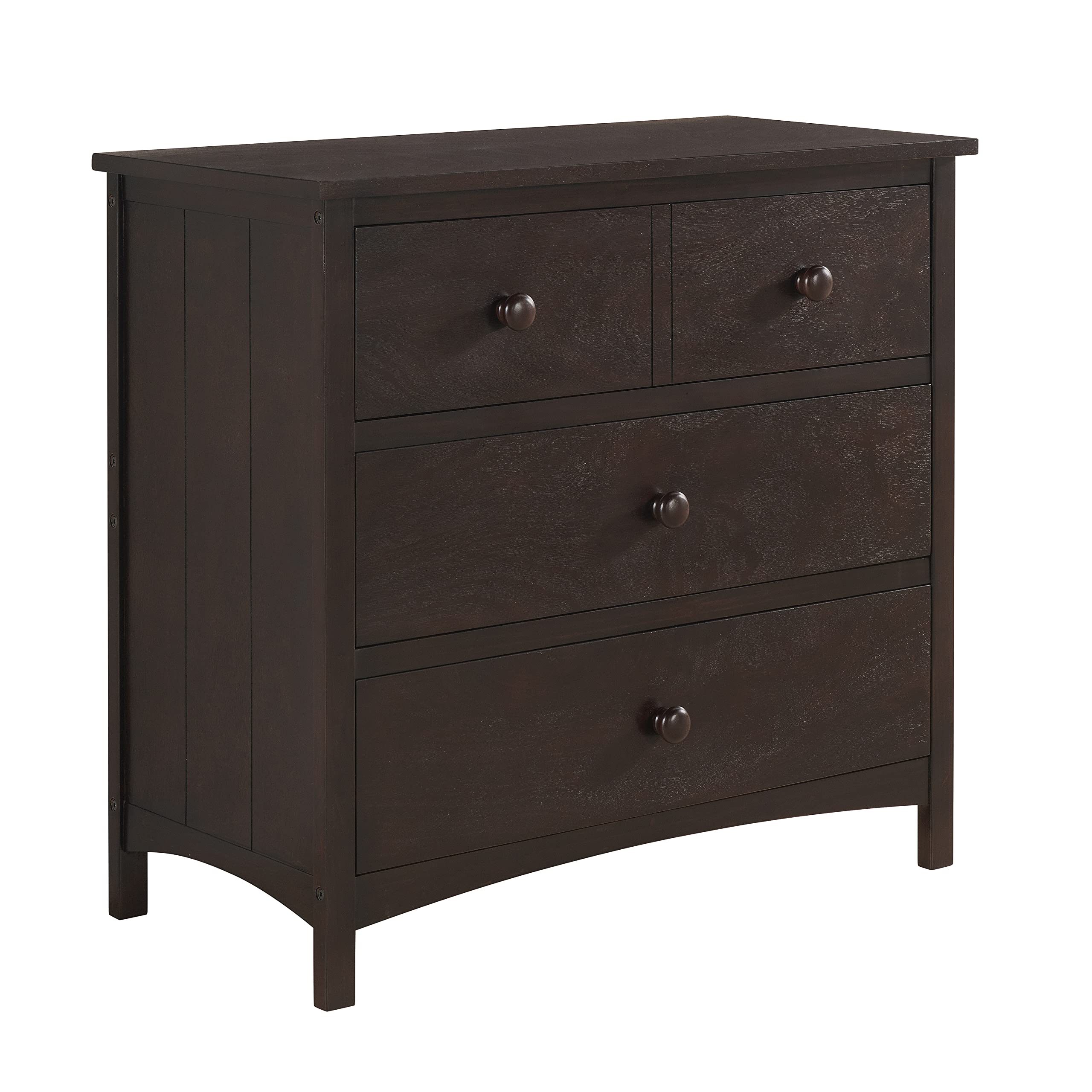 Oxford Baby Universal 3-Drawer Dresser, Espresso Brown - Nursery Storage Solution for Baby Clothes, Diapers & Toys | Solid Wood Dresser for Boys & Girls Rooms