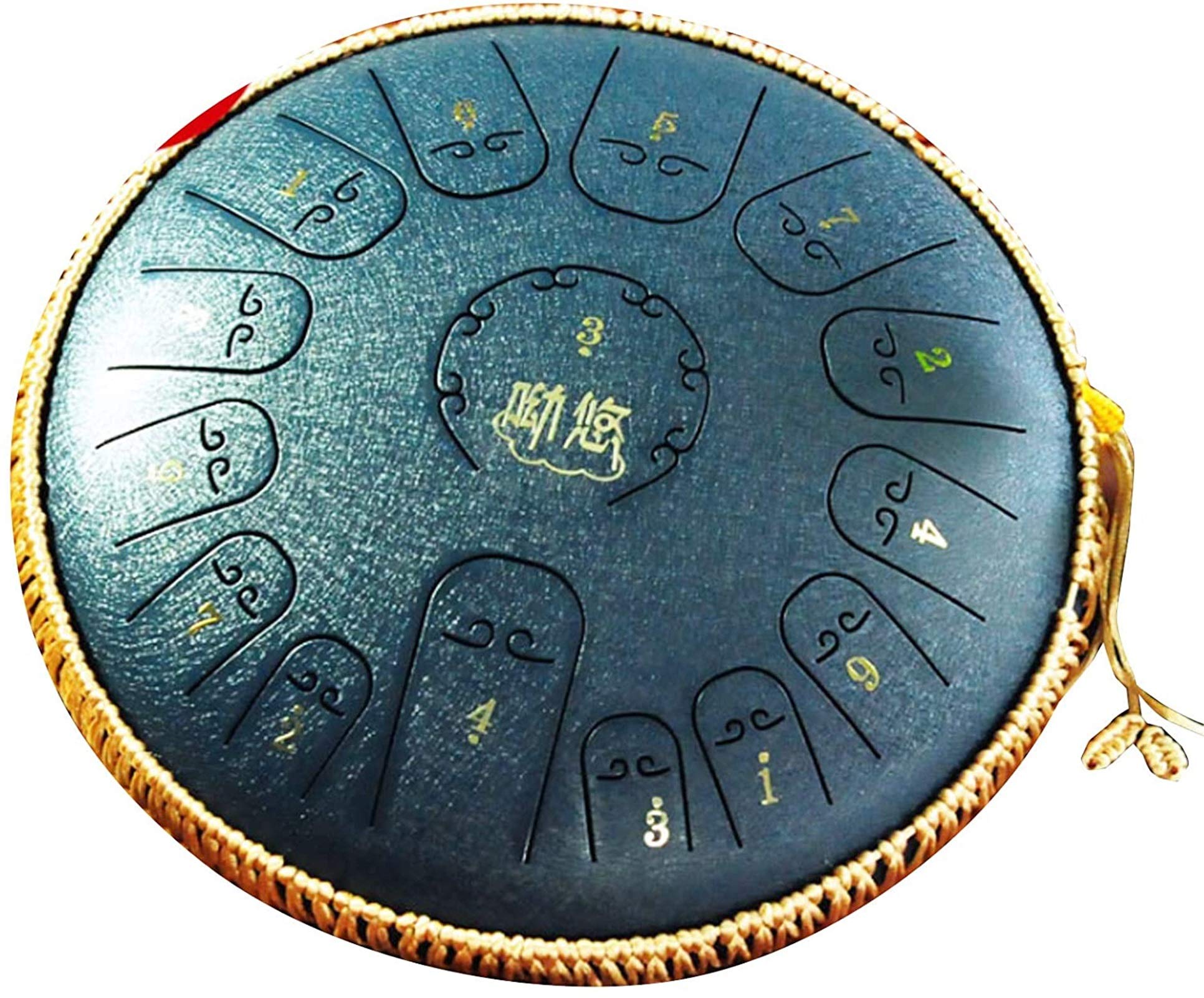 PIAOLIGN 15-Note Carbon Steel Tongue Drum Kit - 14 Inch Handpan Drum with Mallets & Carry Bag | High-Quality Percussion Instrument for Meditation, Yoga, Zen Practice | Perfect for Music Therapy, Sound Healing & Relaxation | Made in USA