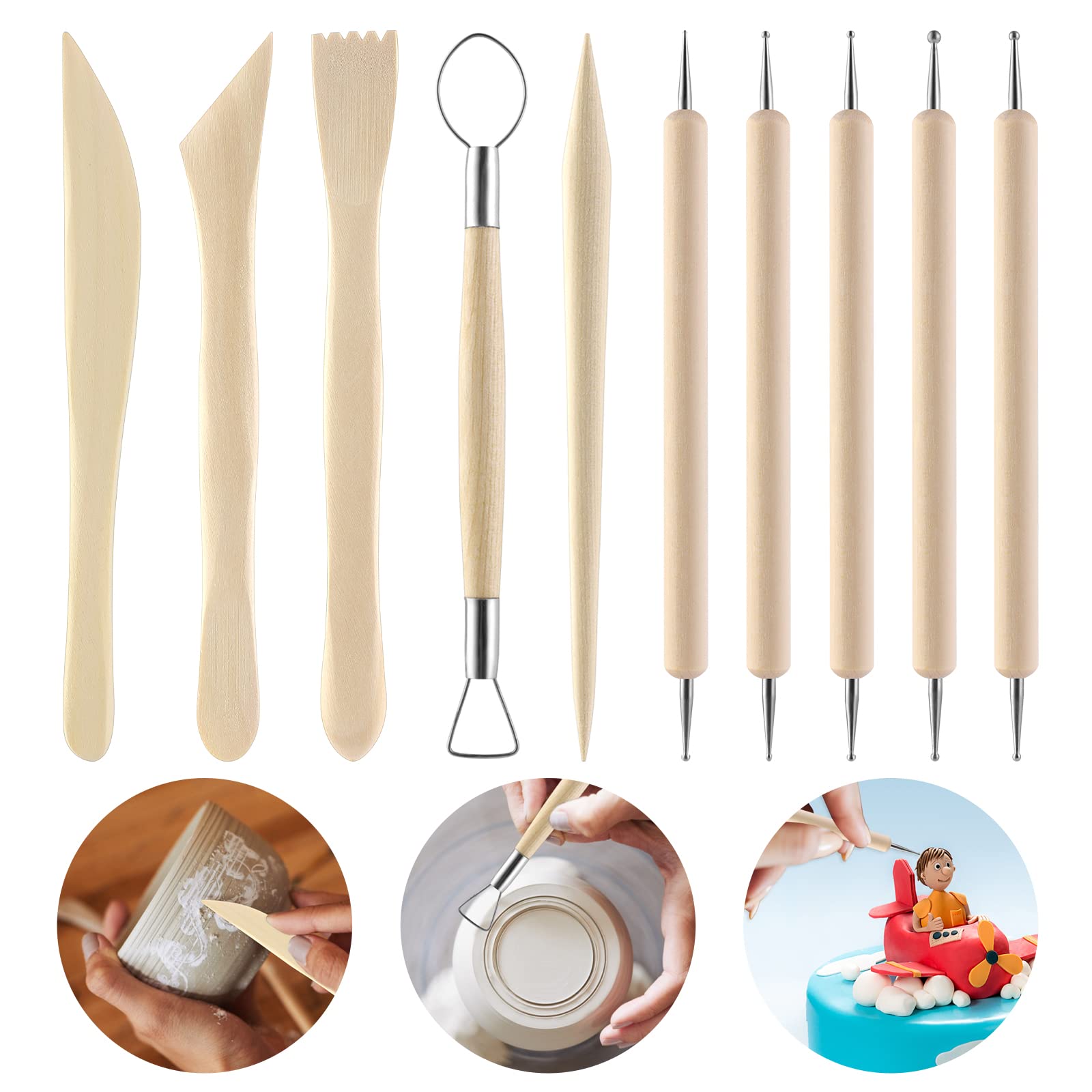 Polymer Clay Tools Kit - 10PCS Sculpting & Modeling Set for Pottery & Crafts
