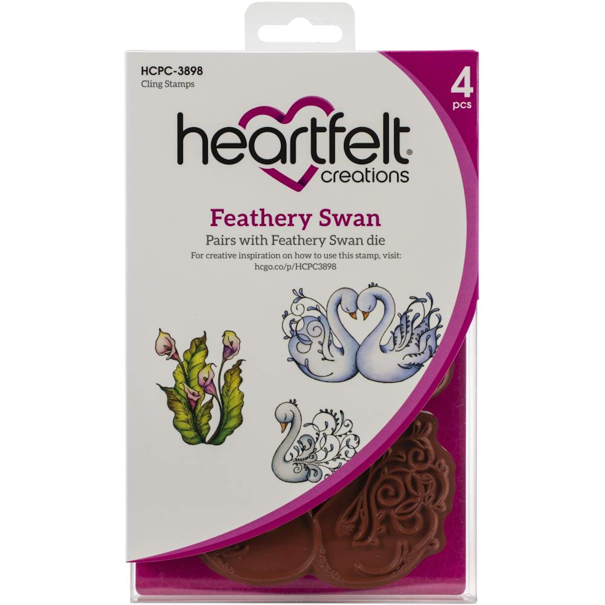 Heartfelt Creations Dies & Stamps - Feathery Swan HCD17276+HCPC3898 for Card Making