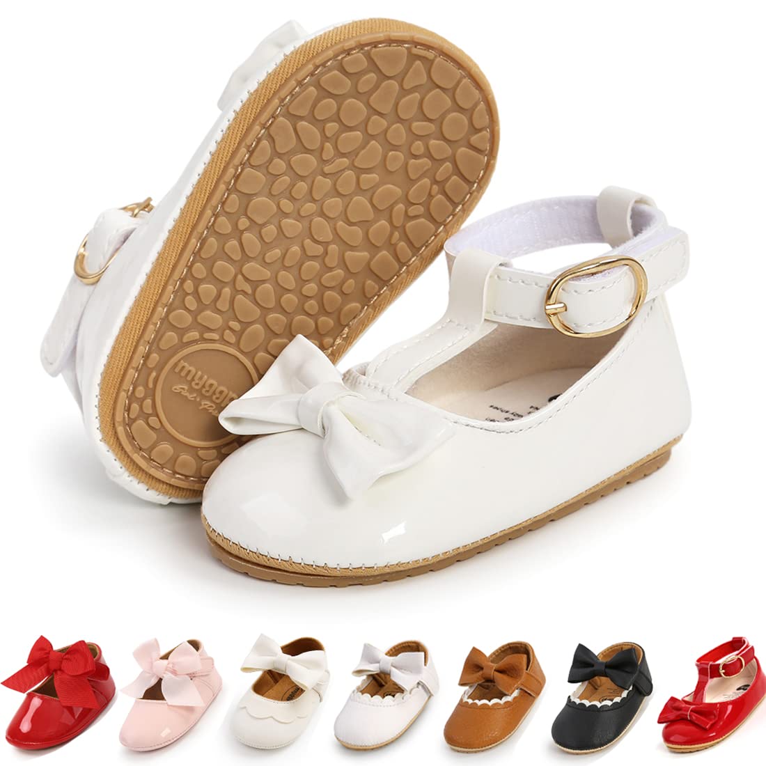 Baby Girl Shoes Soft Sole Mary Jane Flats for Infant Toddler First Walkers - Comfortable Prewalkers & Wedding Dress Shoes for Newborns - Perfect for Special Occasions, Parties & Everyday Wear