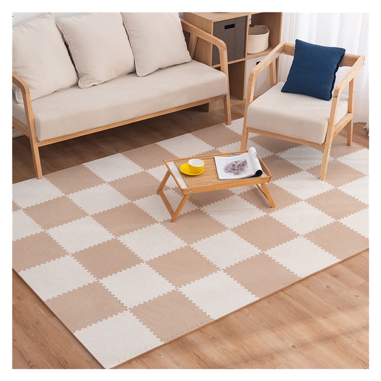 Premium Interlocking Exercise Foam Mats - 12pcs Non-Slip Puzzle Gym Flooring for Home Workouts, Yoga & Fitness - Soft Cushioned Protection for Kids Play Area & Garage Gym (60x60x1cm, Color C)