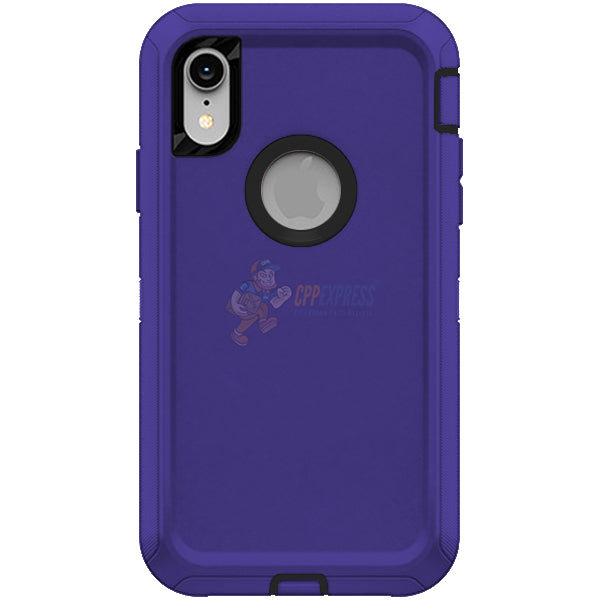 iPhone XR Shockproof Defender Case Cover - Heavy Duty Protection, Purple - Perfect for Outdoor, Travel & Daily Use