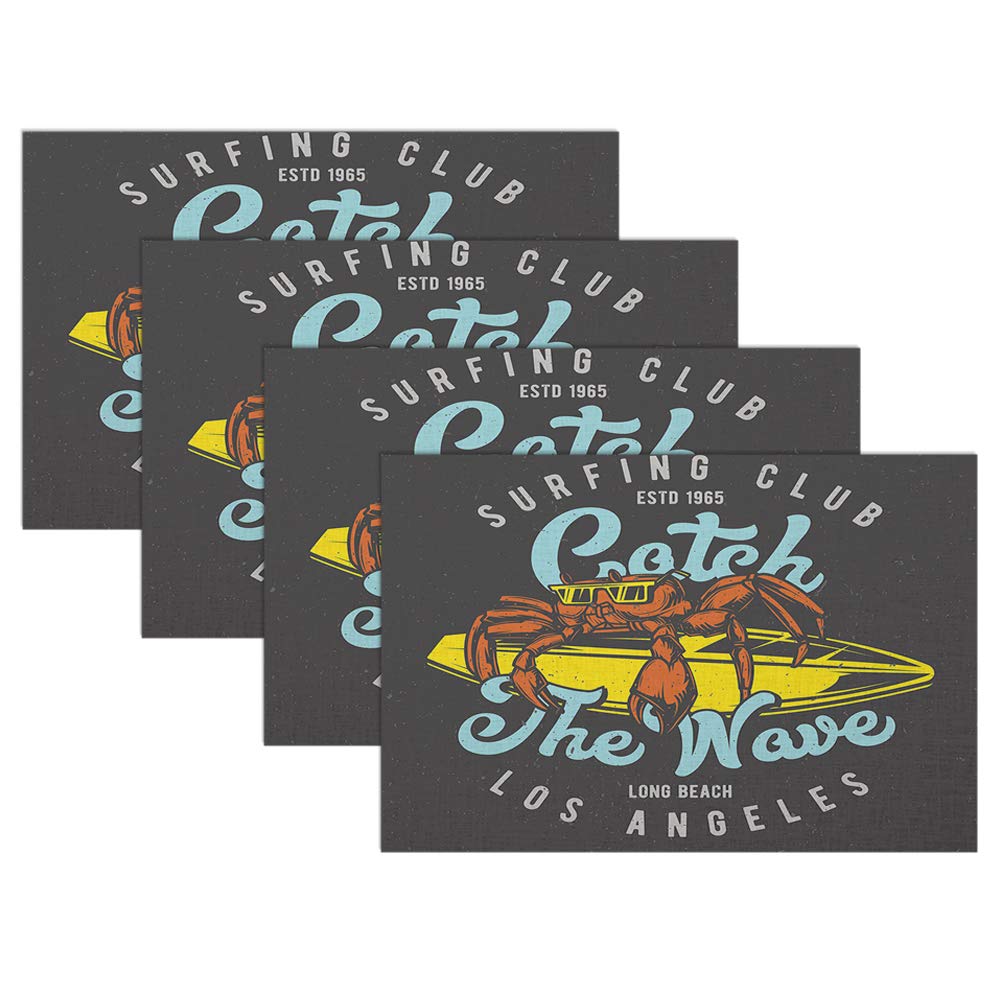Swono Set of 4 Surfing Board Placemats - 12