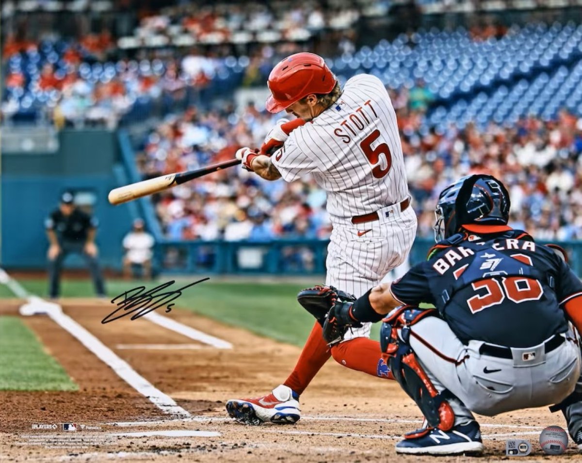 Bryson Stott Autographed 16x20 Philadelphia Phillies Photo - Limited Edition Collectible for Baseball Fans & Memorabilia Enthusiasts - Perfect for Home, Office, or Man Cave Decor